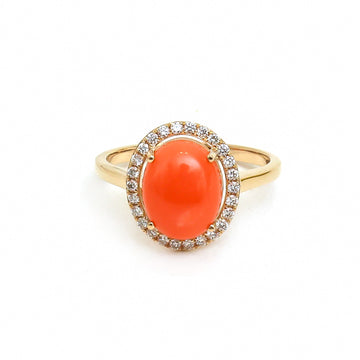JPRG-5494/13067 Diamond Coral Ring | 14K