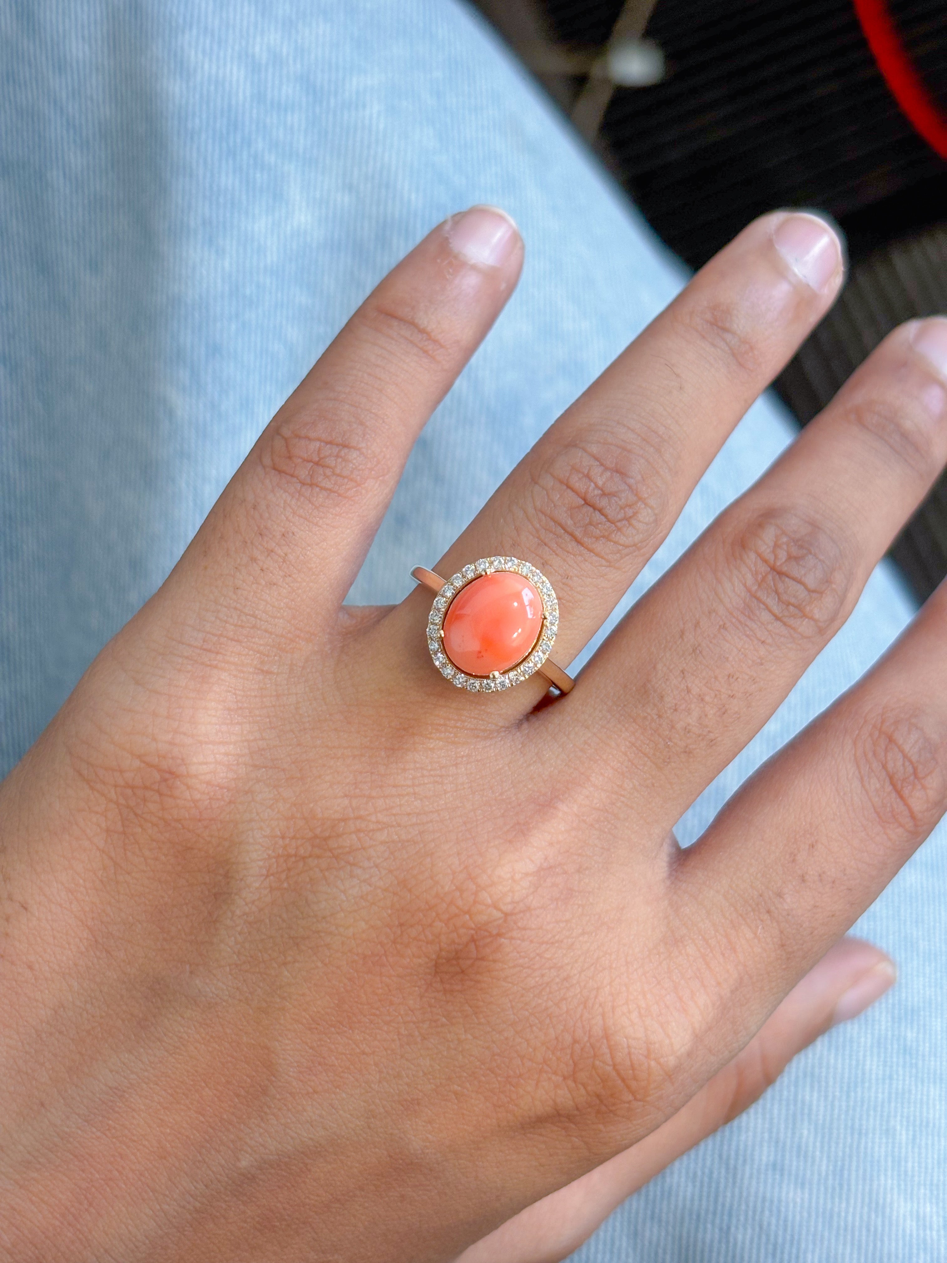 JPRG-5495/13068 Diamond Coral Ring | 14K