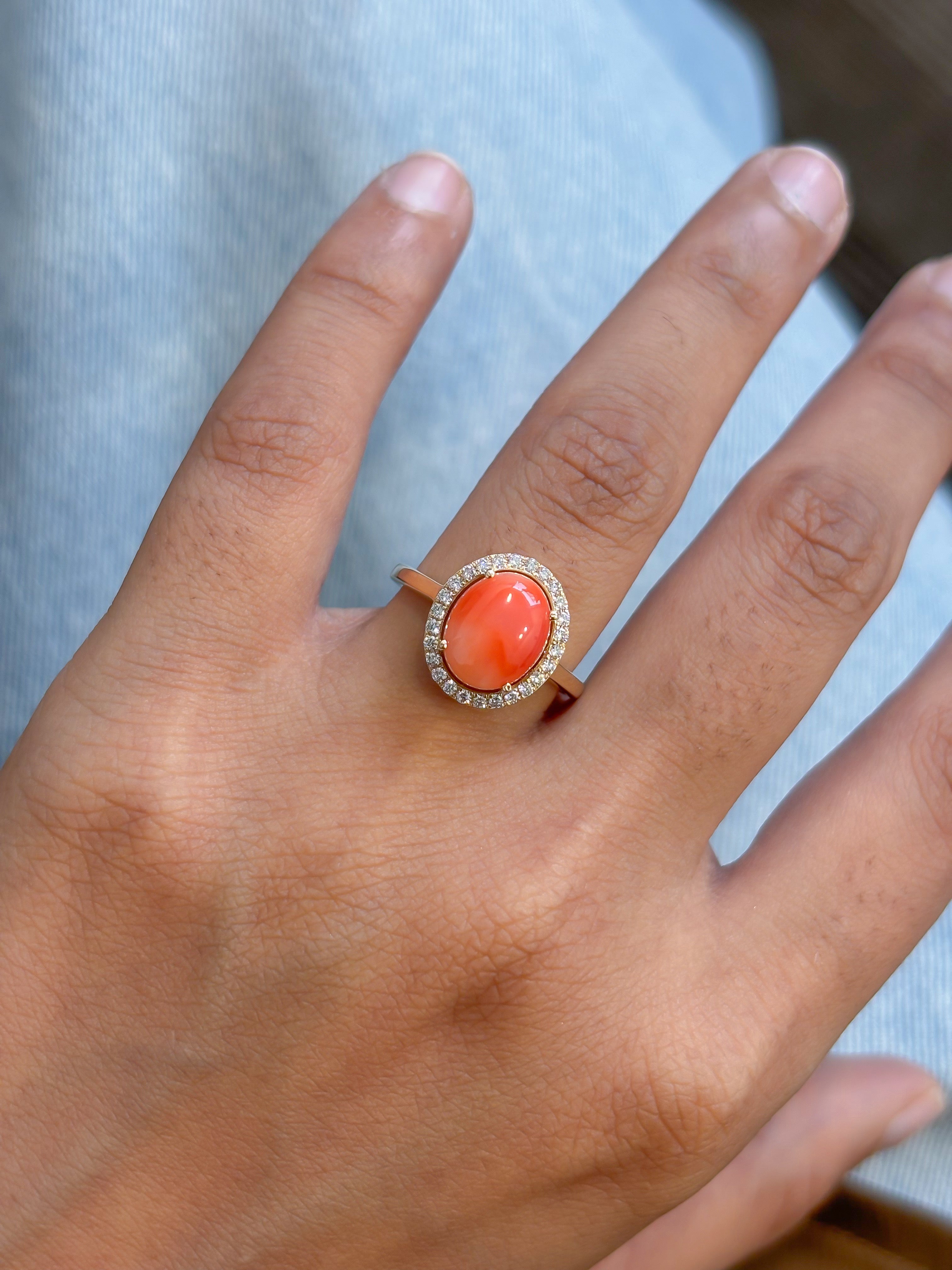 JPRG-5497/13070 Diamond Coral Ring | 14K