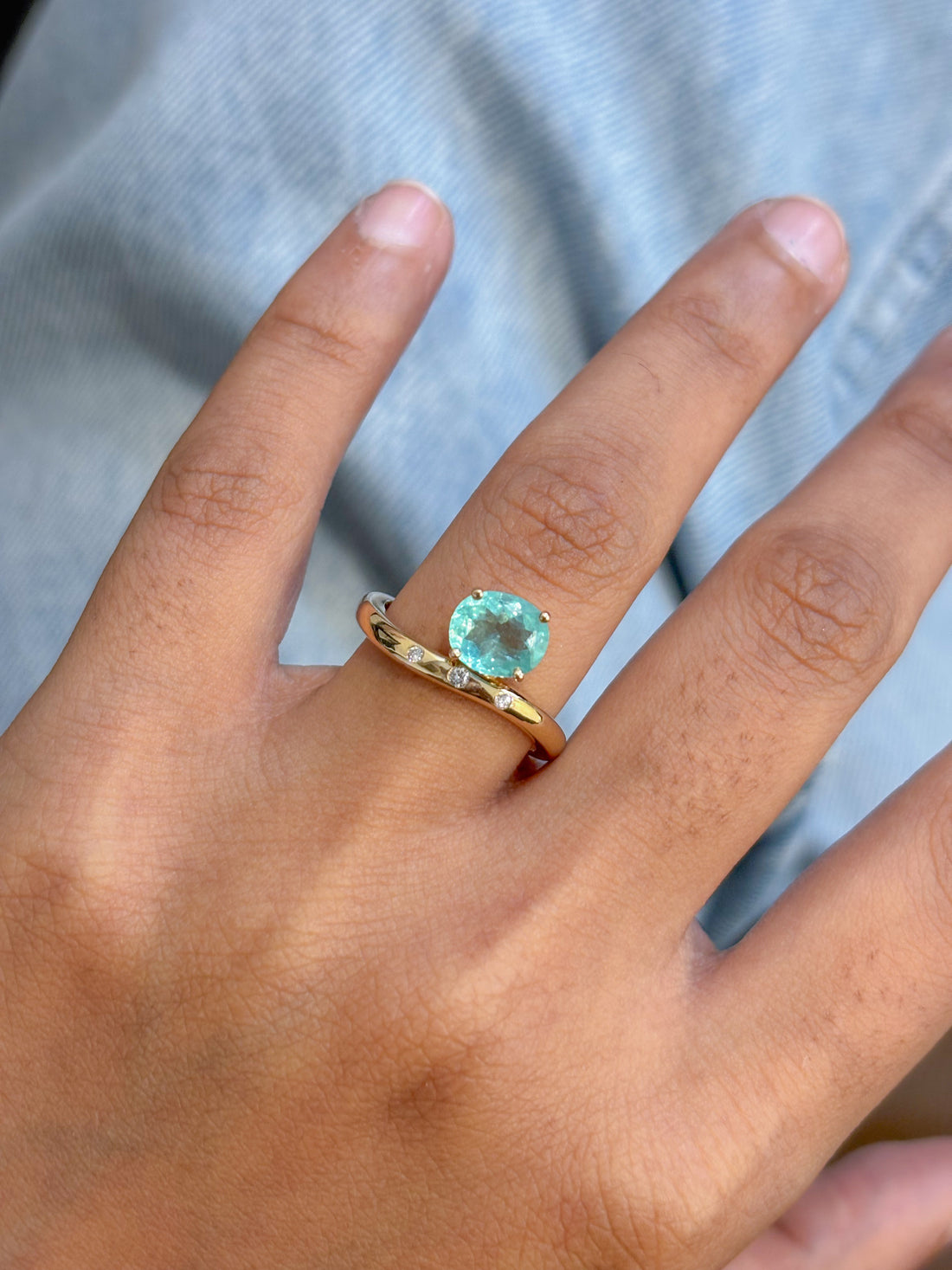 JPRG-5499/13077 Diamond Paraiba Tourmaline Ring | 18K