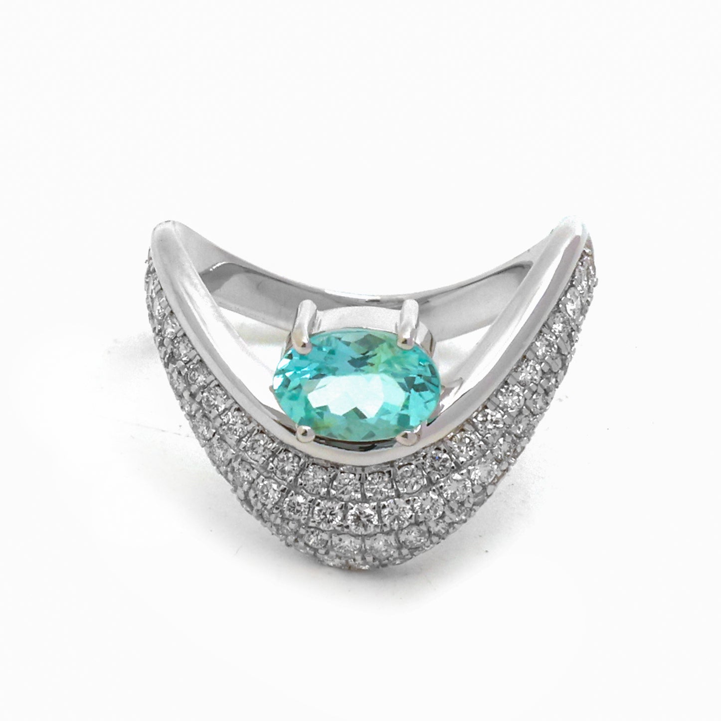 JPRG-5501/13082 Paraiba Tourmaline Diamond Ring | 18K