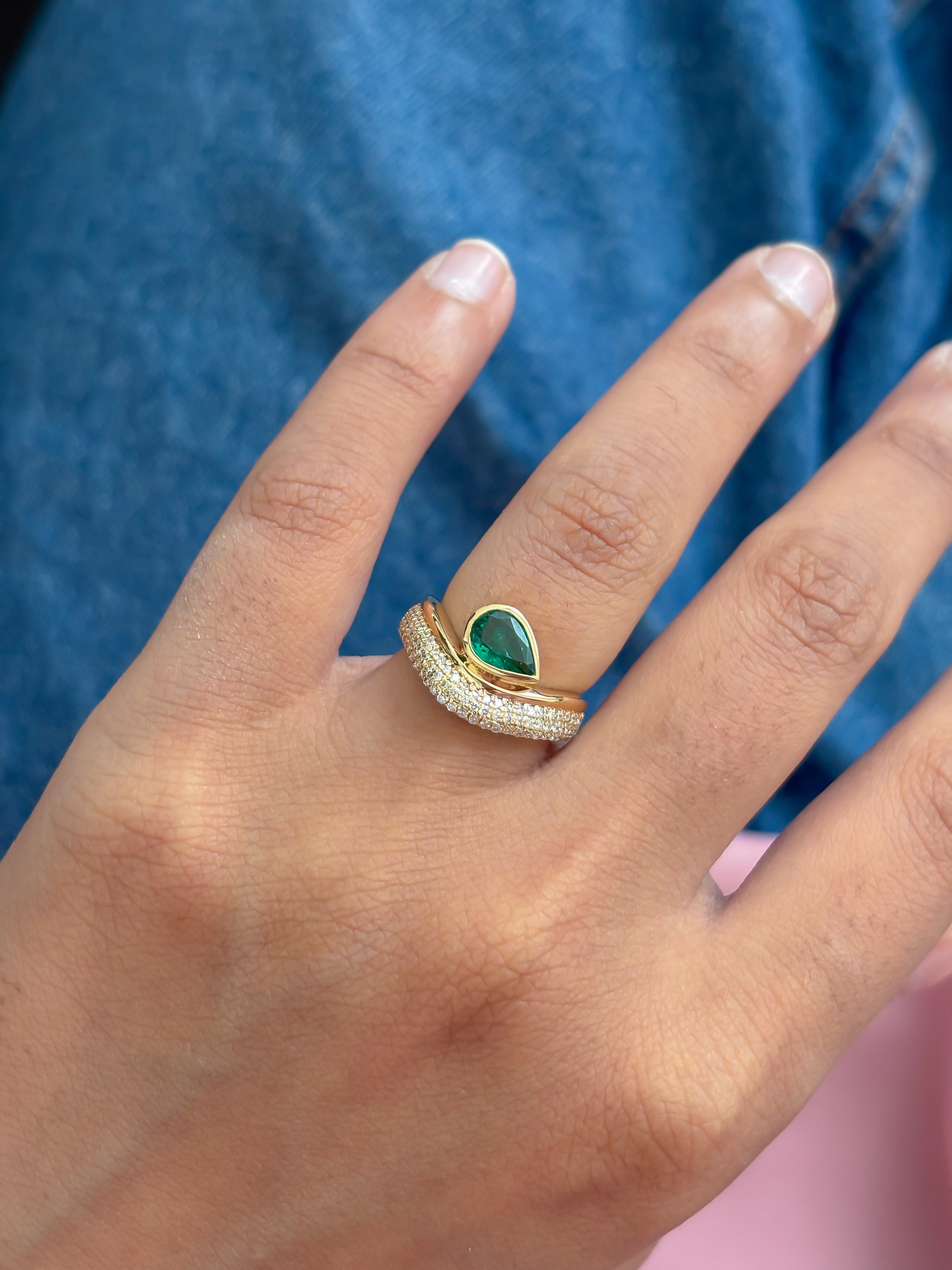 JPRG-5502/13083 Emerald Diamond Ring | 18K