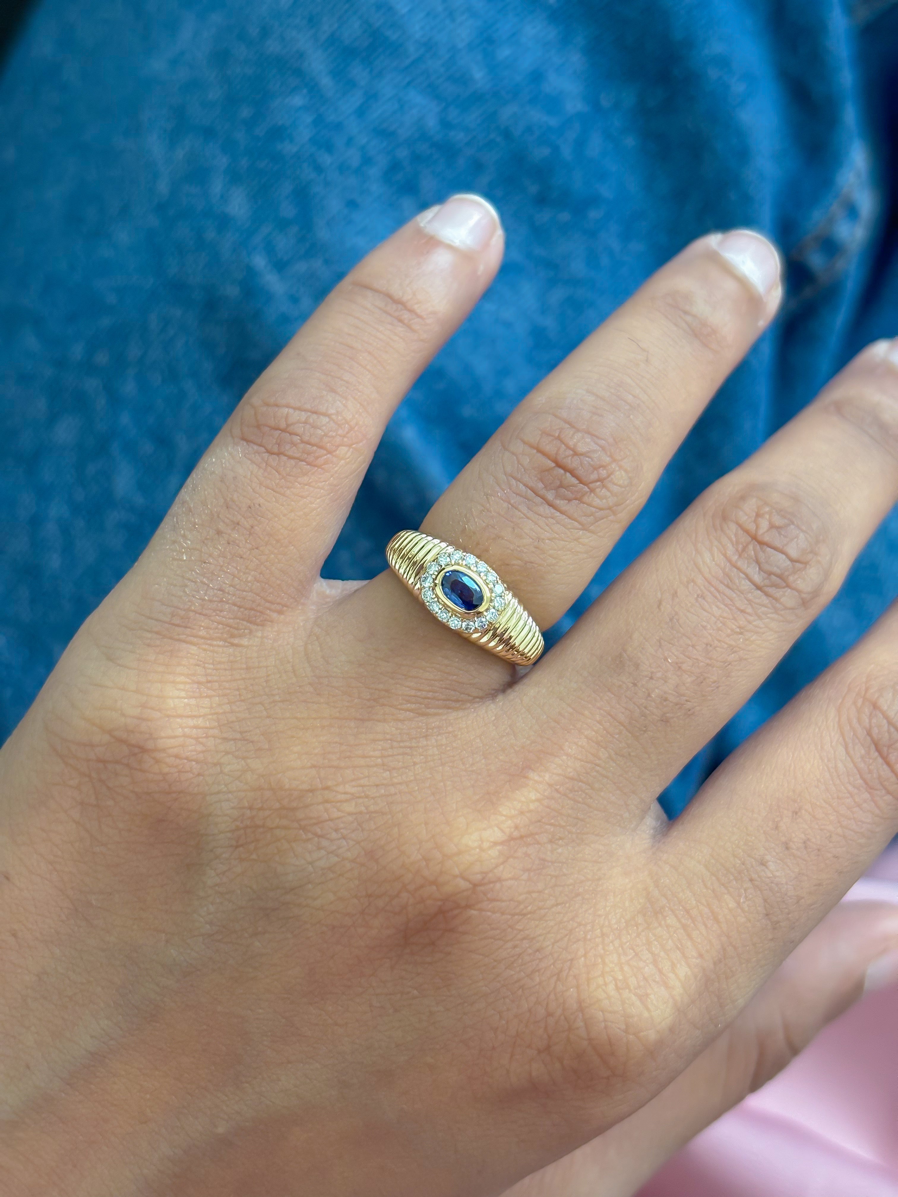 JPRG-5504/13085 Blue Sapphire Diamond Ring | 18K