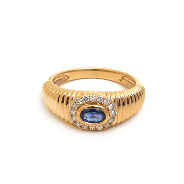 JPRG-5504/13085 Blue Sapphire Diamond Ring | 18K