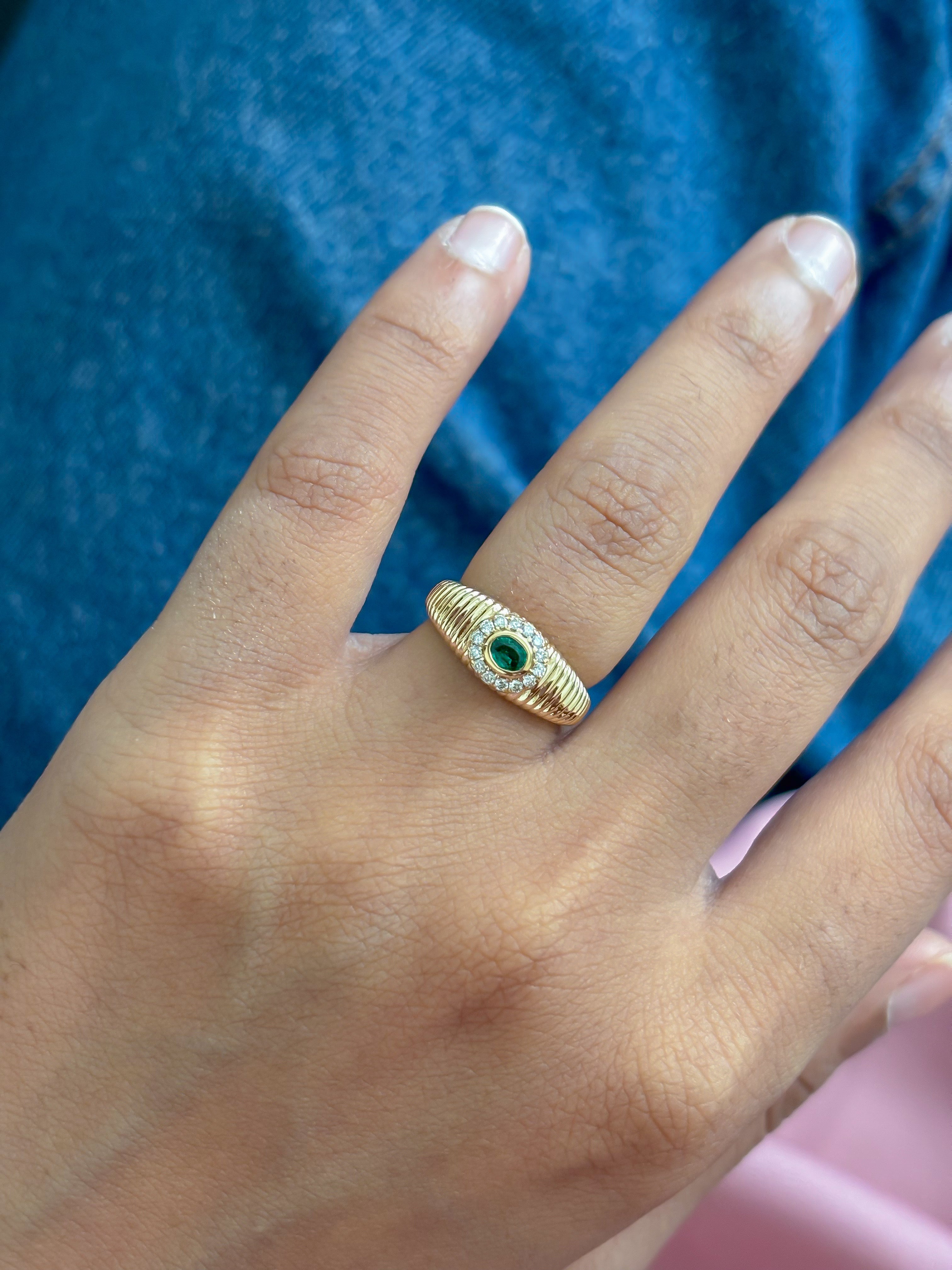 JPRG-5505/13086 Emerald Diamond Ring | 18K