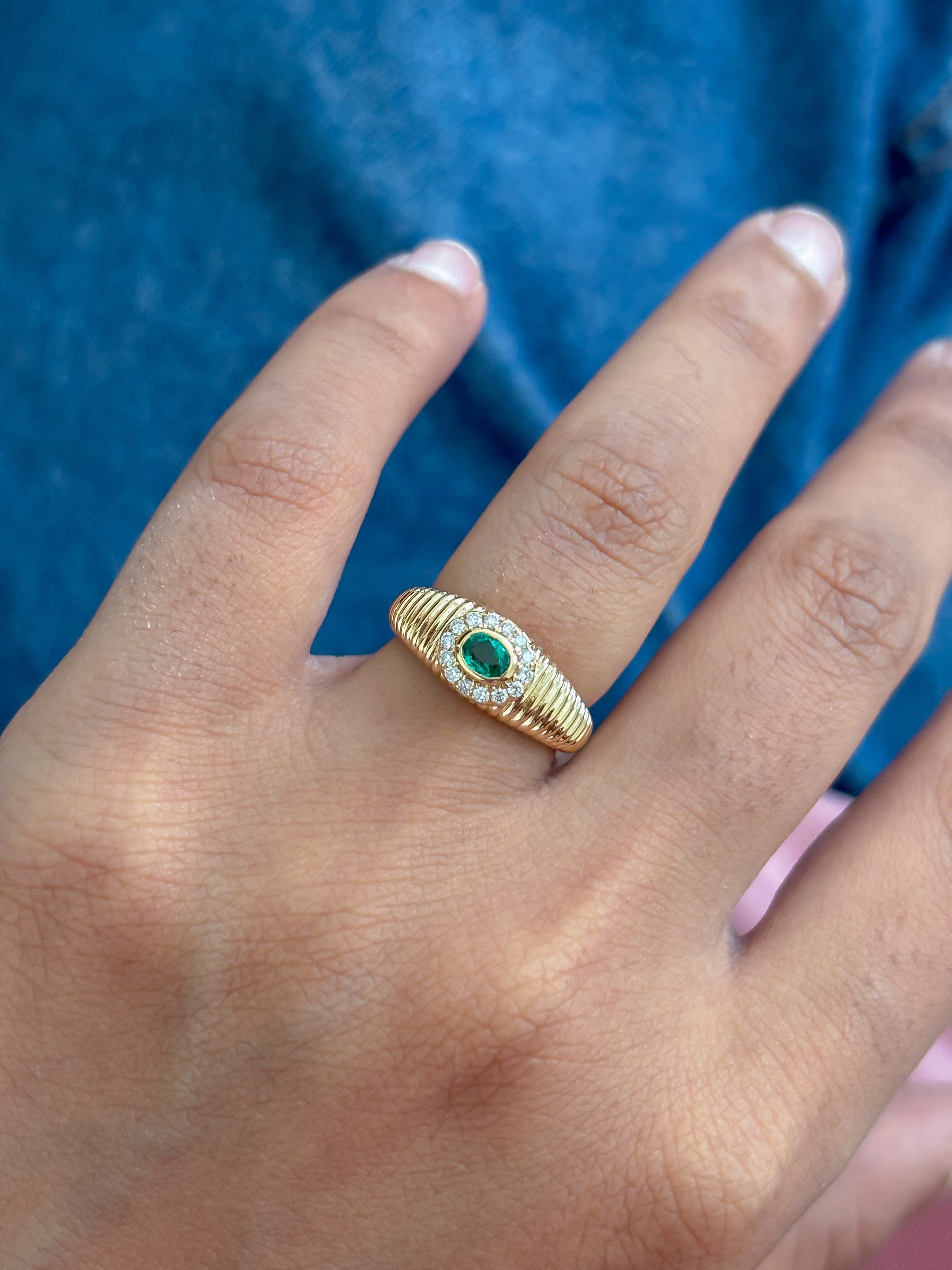 JPRG-5507/13088 Emerald Diamond Ring | 18K