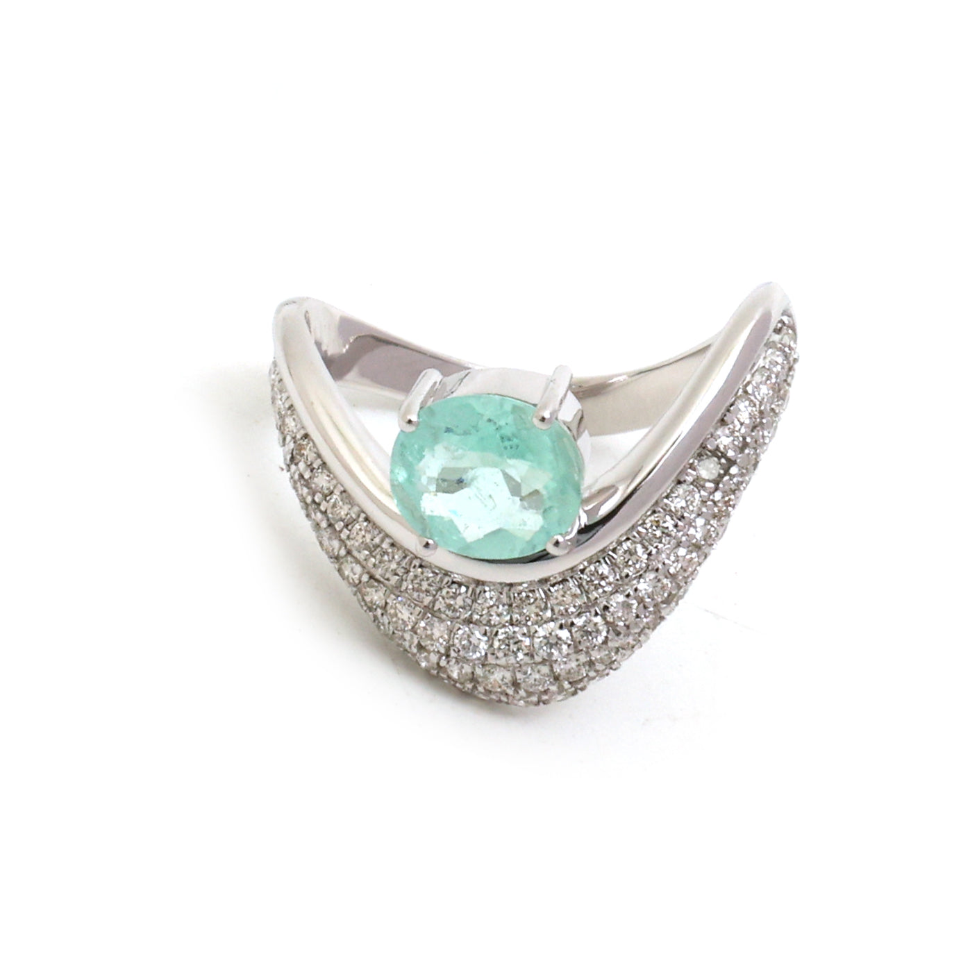 JPRG-5510/13092 Paraiba Tourmaline Diamond Ring | 18K
