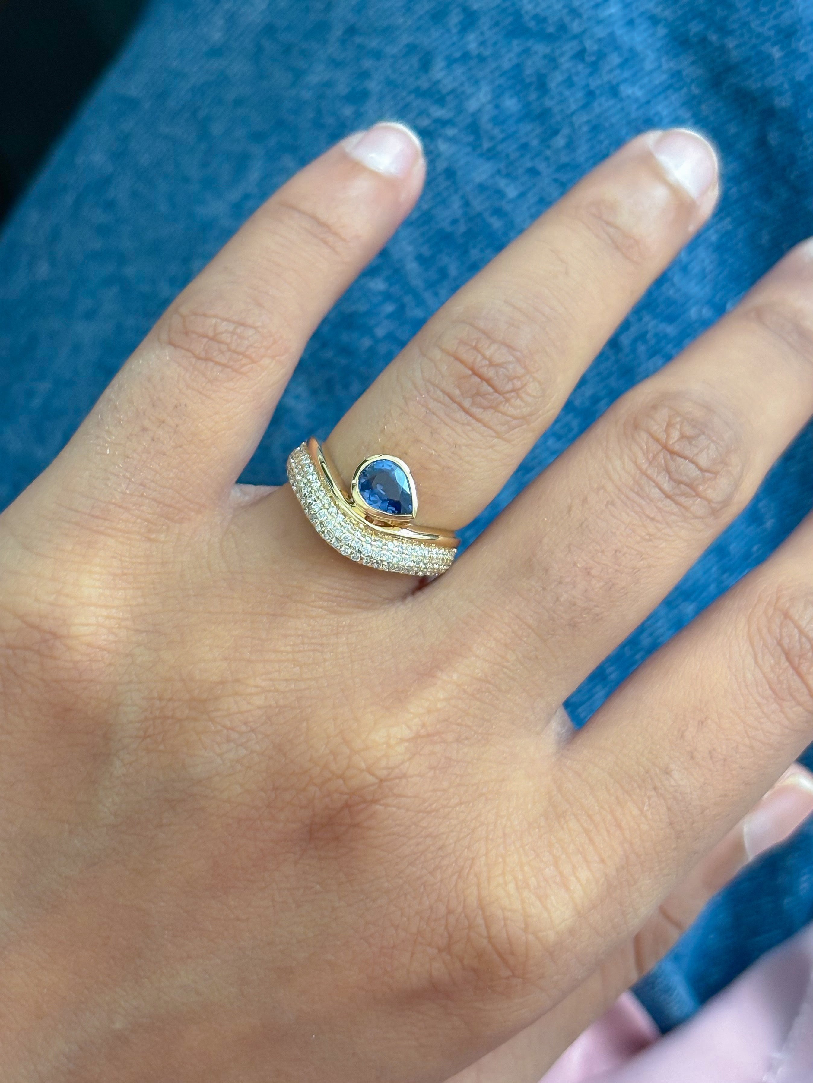 JPRG-5513/13104 Blue Sapphire Diamond Ring | 18K