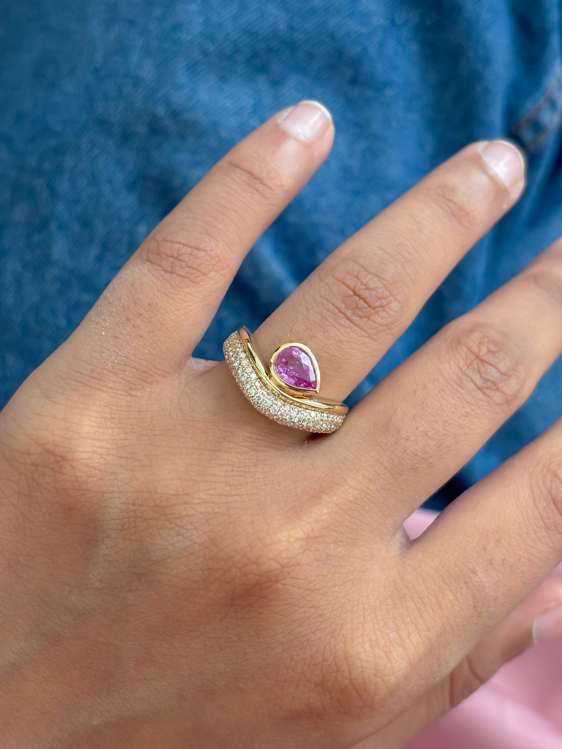 JPRG-5515/13106 Pink Sapphire Diamond Ring | 18K