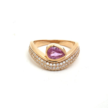 JPRG-5515/13106 Pink Sapphire Diamond Ring | 18K