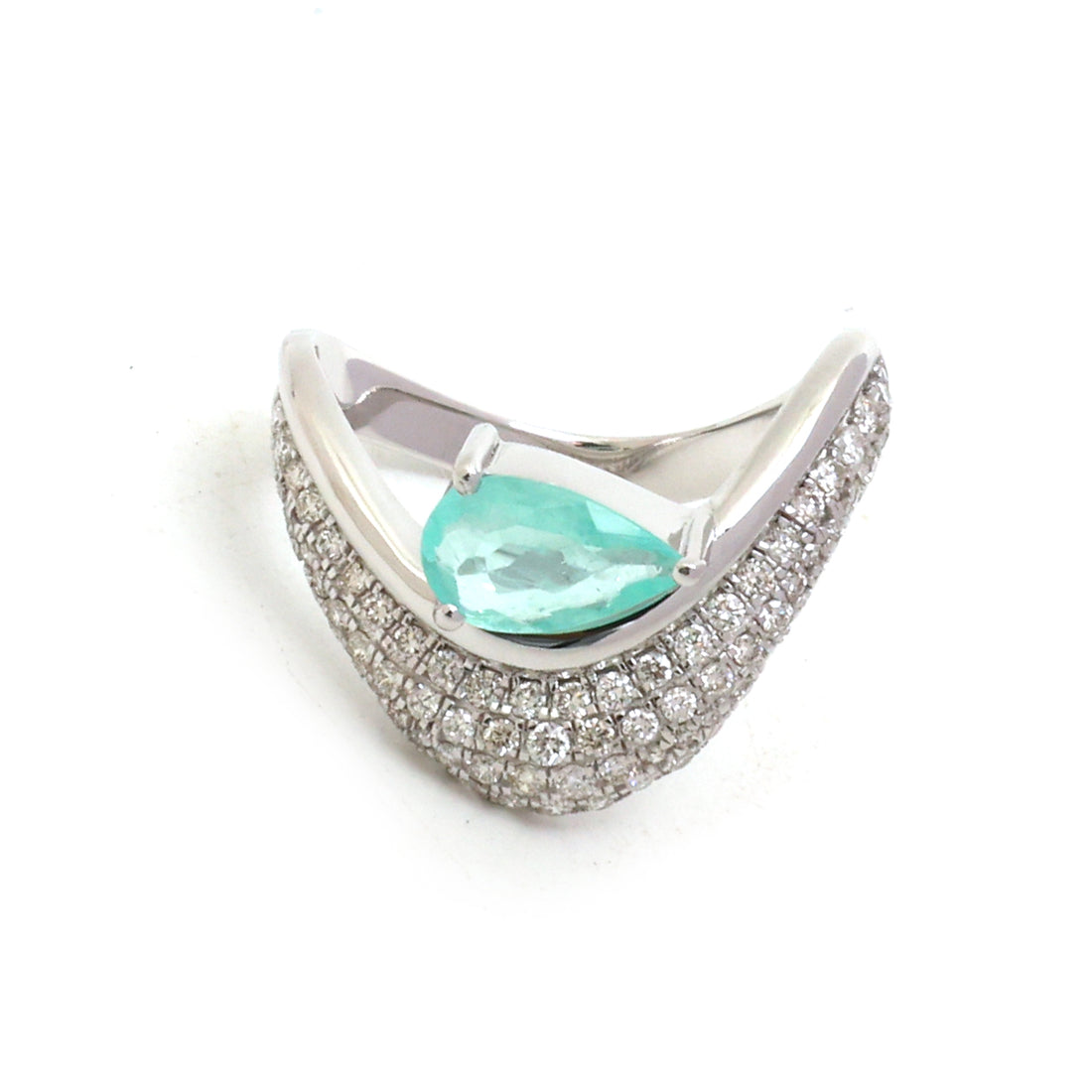 JPRG-5516/13107 Paraiba Tourmaline Diamond Ring | 18K