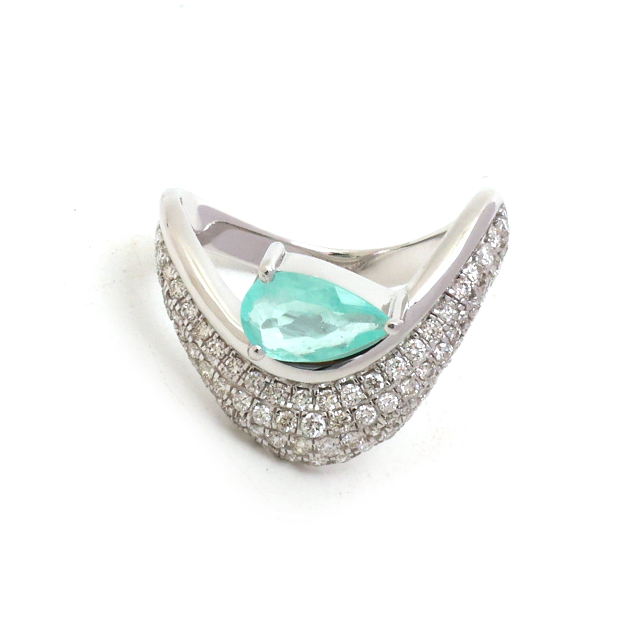 JPRG-5516/13107 Paraiba Tourmaline Diamond Ring | 18K