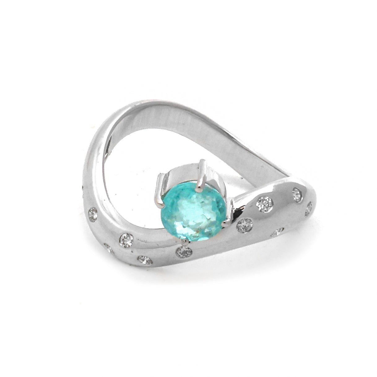 JPRG-5519/13110 Paraiba Tourmaline Diamond Ring | 18K