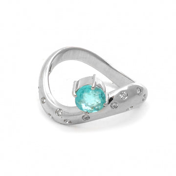 JPRG-5519/13110 Paraiba Tourmaline Diamond Ring | 18K