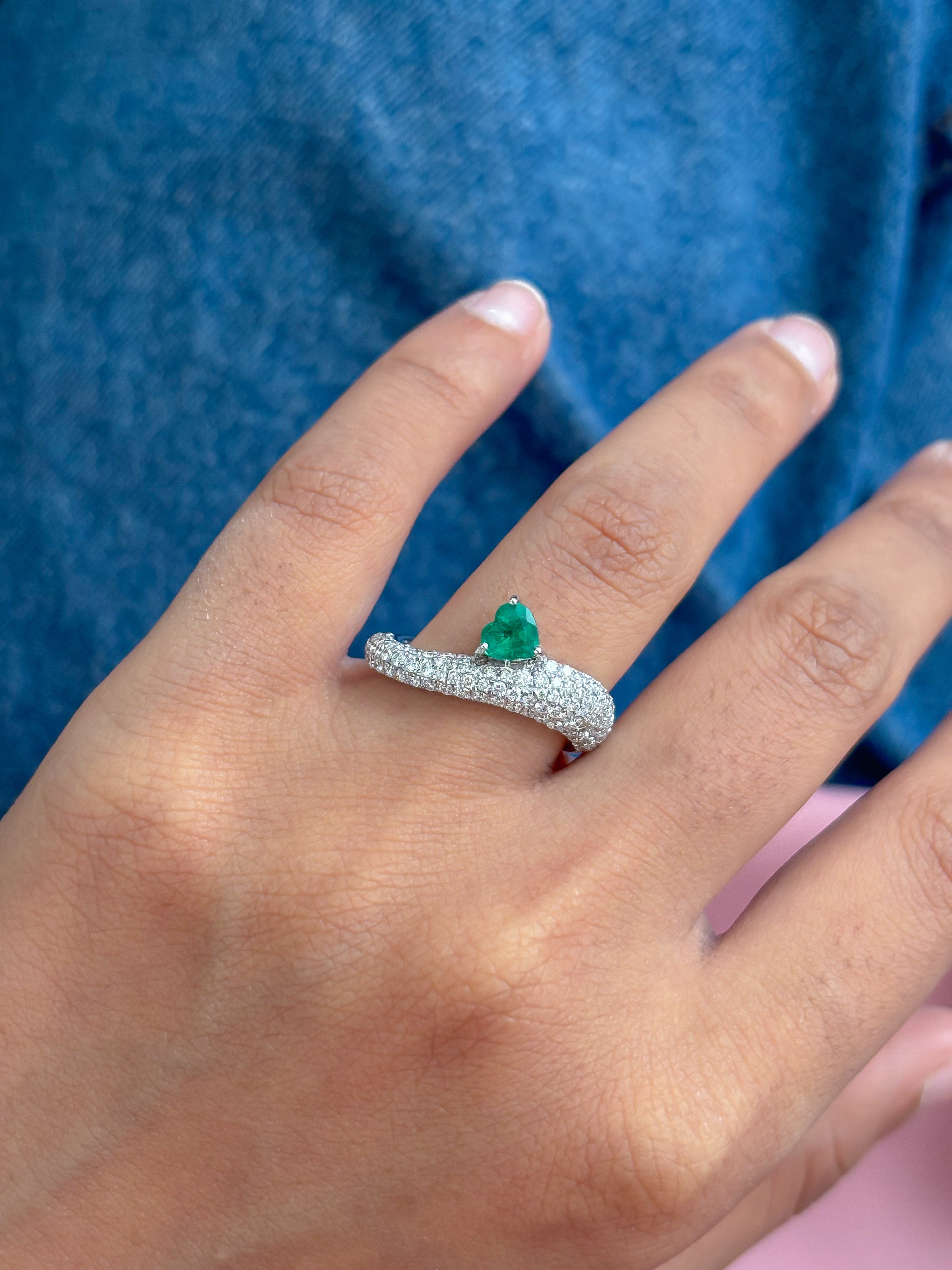 JPRG-5535/13126 Emerald Diamond Ring | 18K
