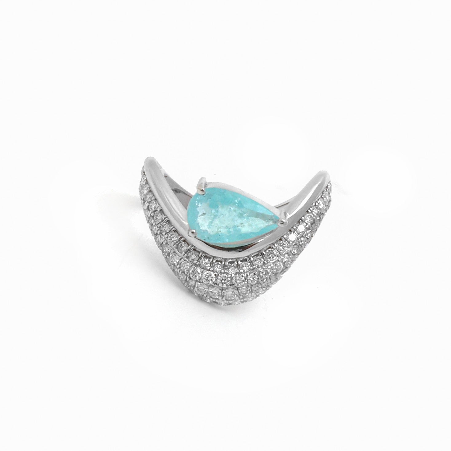 JPRG-5555/13180 Paraiba Tourmaline Diamond Ring | 18K