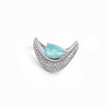 JPRG-5555/13180 Paraiba Tourmaline Diamond Ring | 18K