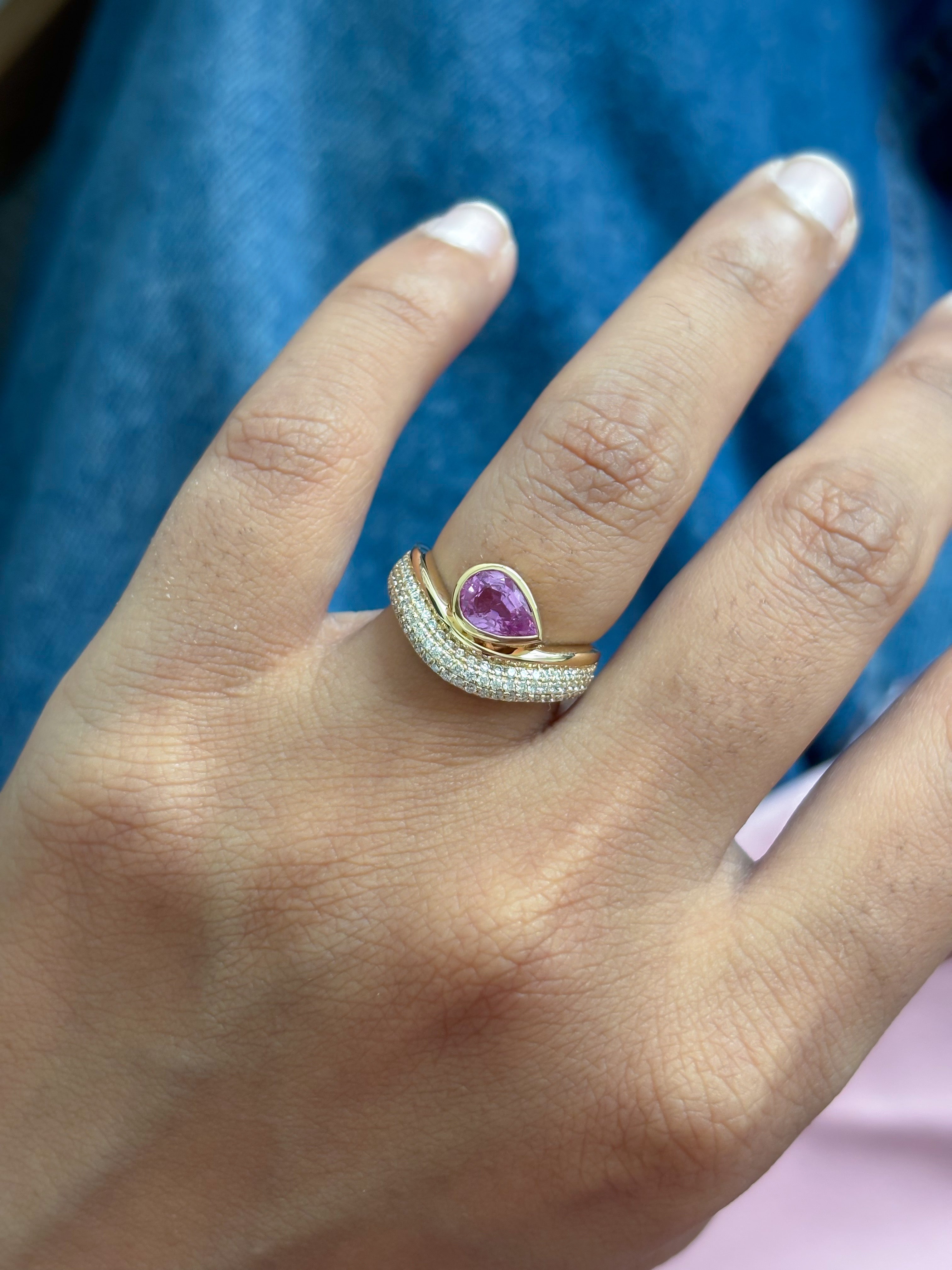 JPRG-5556/13181 Pink Sapphire Diamond Ring | 18K