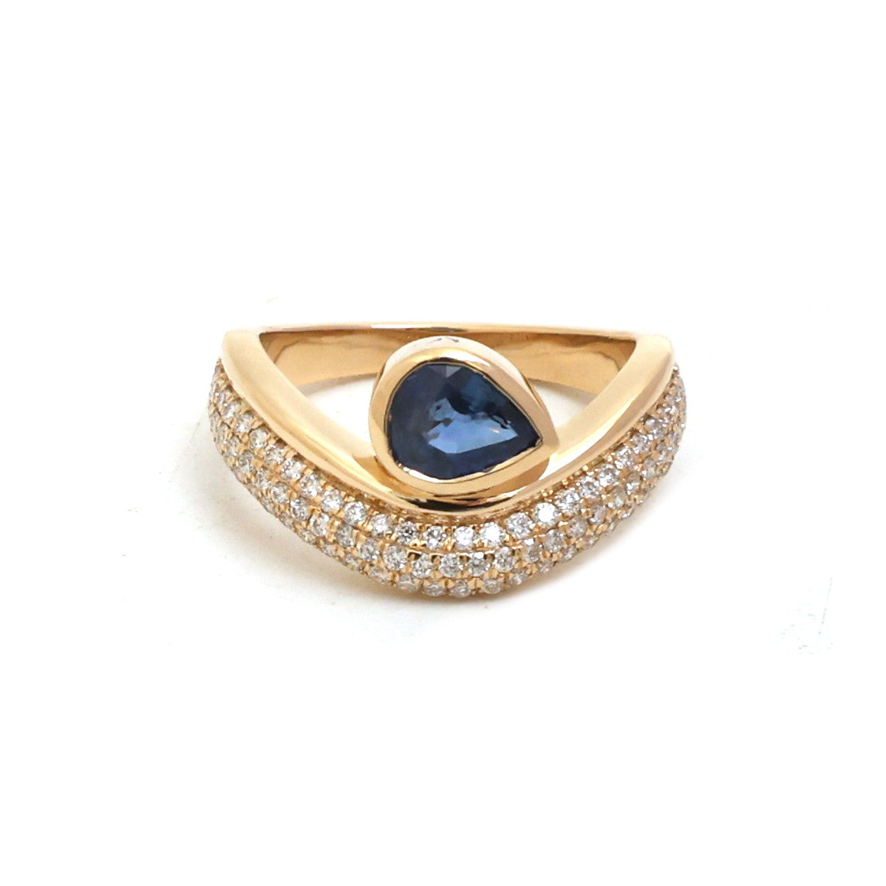 JPRG-5557/13182 Blue Sapphire Diamond Ring | 18K