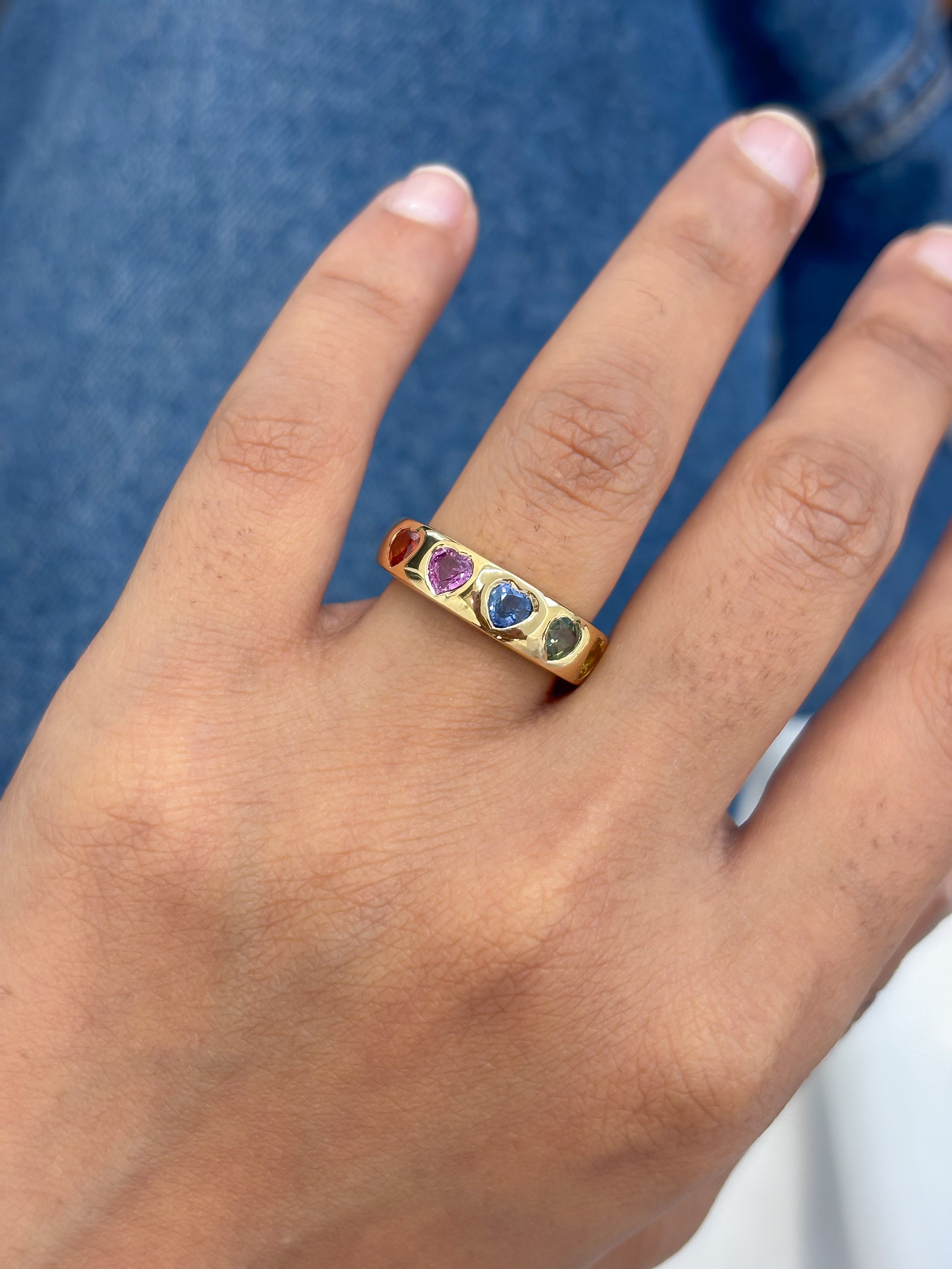 JPRG-5560/13203 Rainbow Sapphire Ring | 14K