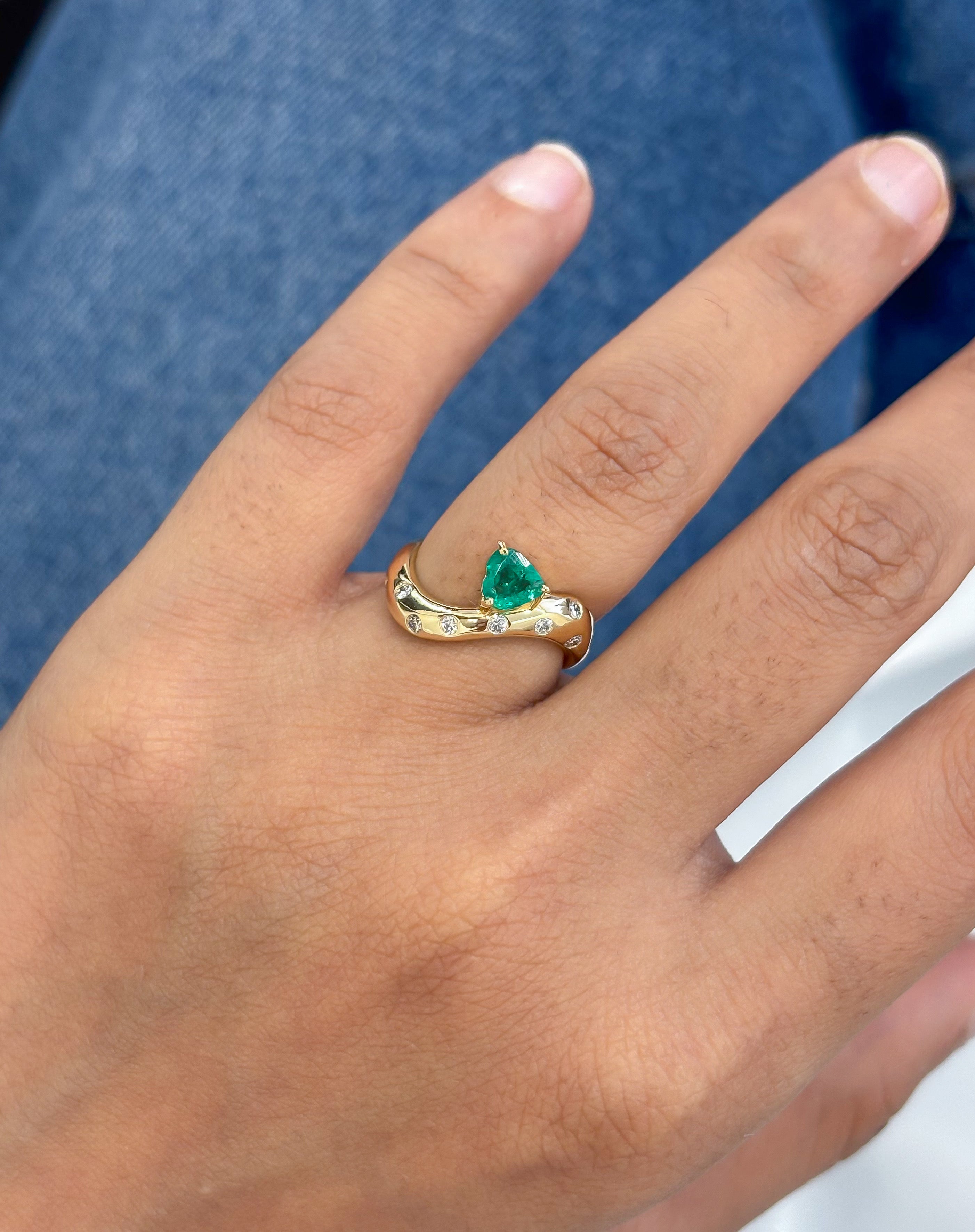 JPRG-5563/13209 Emerald Diamond Ring | 18K