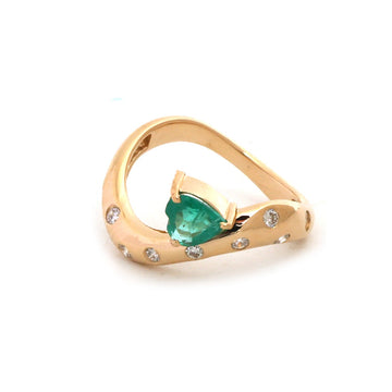 JPRG-5563/13209 Emerald Diamond Ring | 18K
