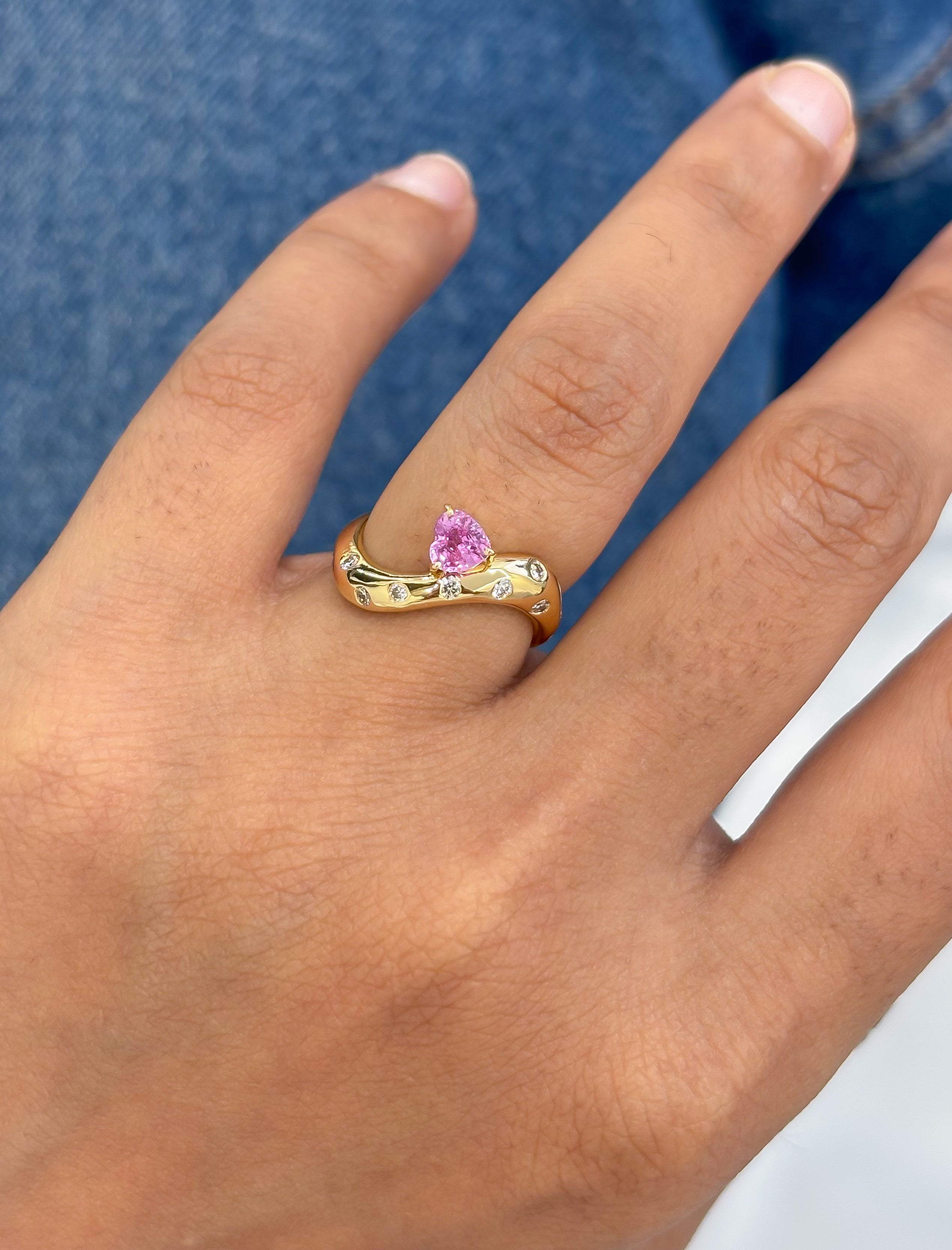 JPRG-5565/13211 Pink Sapphire Diamond Ring | 18K