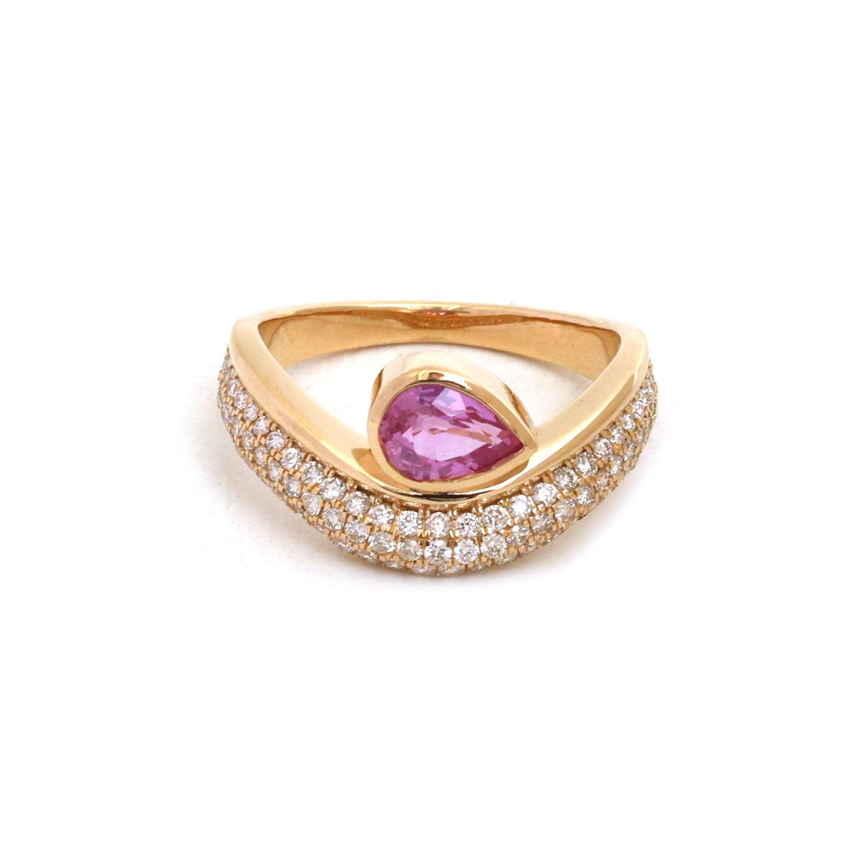 JPRG-5569/13215 Pink Sapphire Diamond Ring | 18K