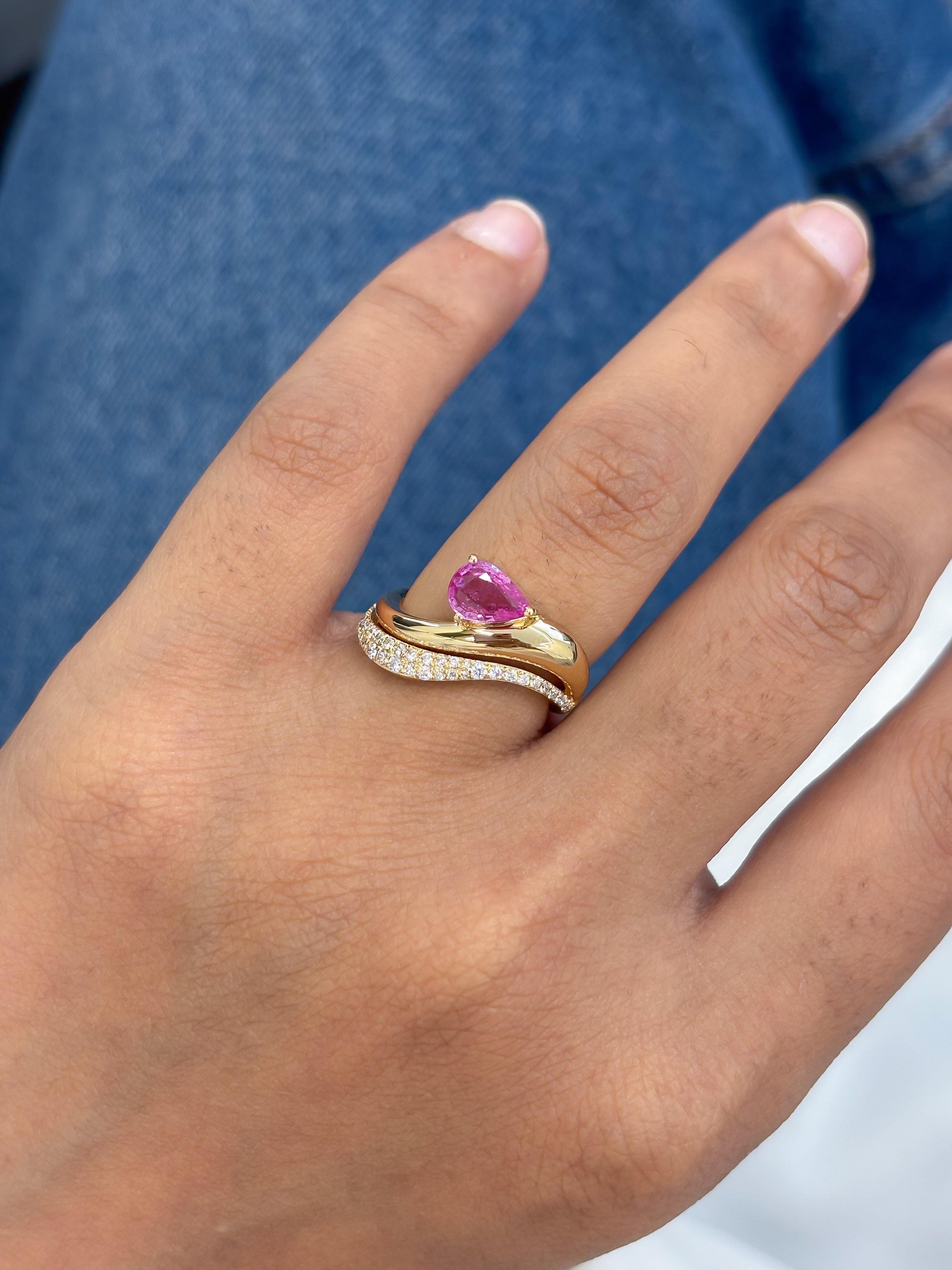 JPRG-5570/13216 Pink Sapphire Diamond Ring | 18K