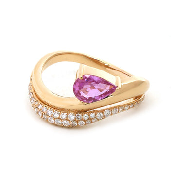 JPRG-5572/13218 Pink Sapphire Diamond Ring | 18K