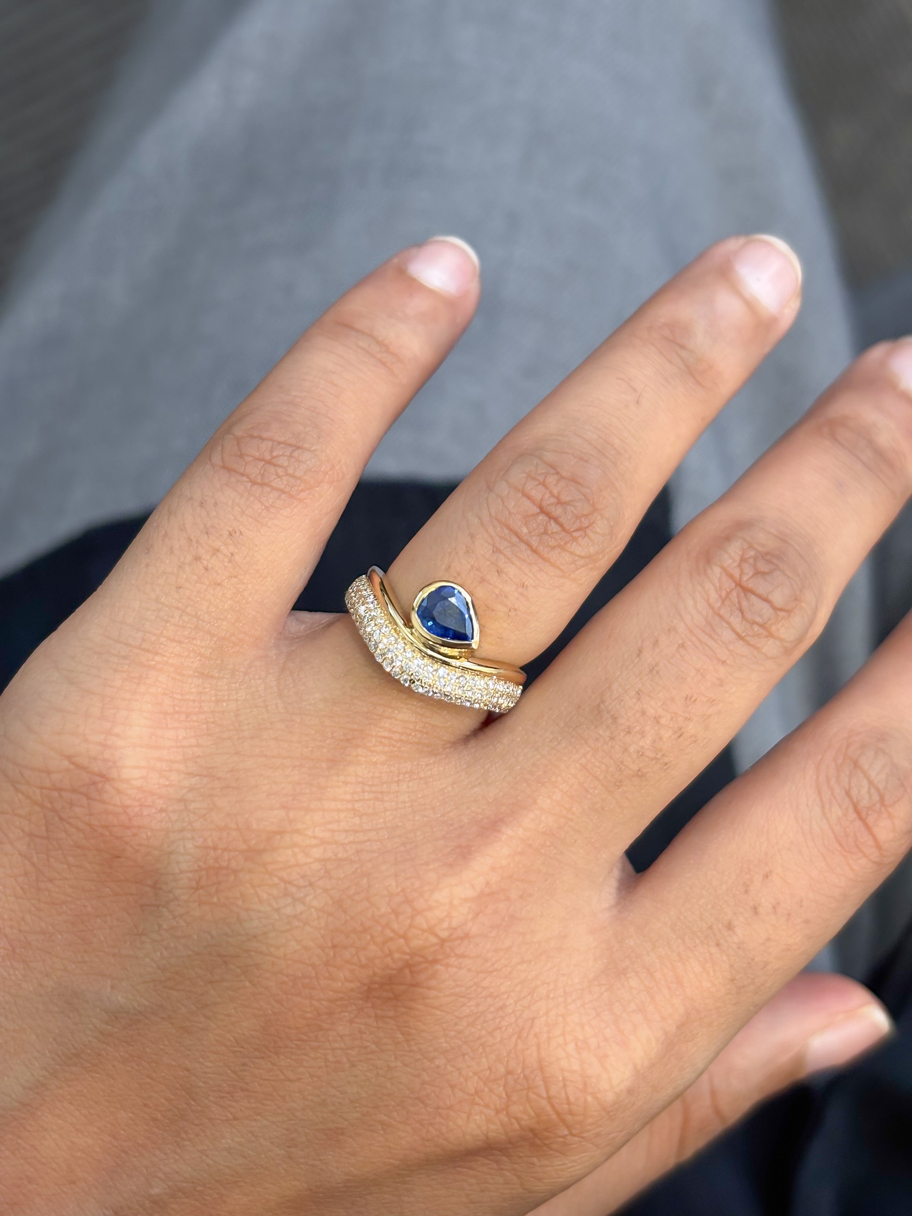 JPRG-5573/13219 Blue Sapphire Diamond Ring | 18K