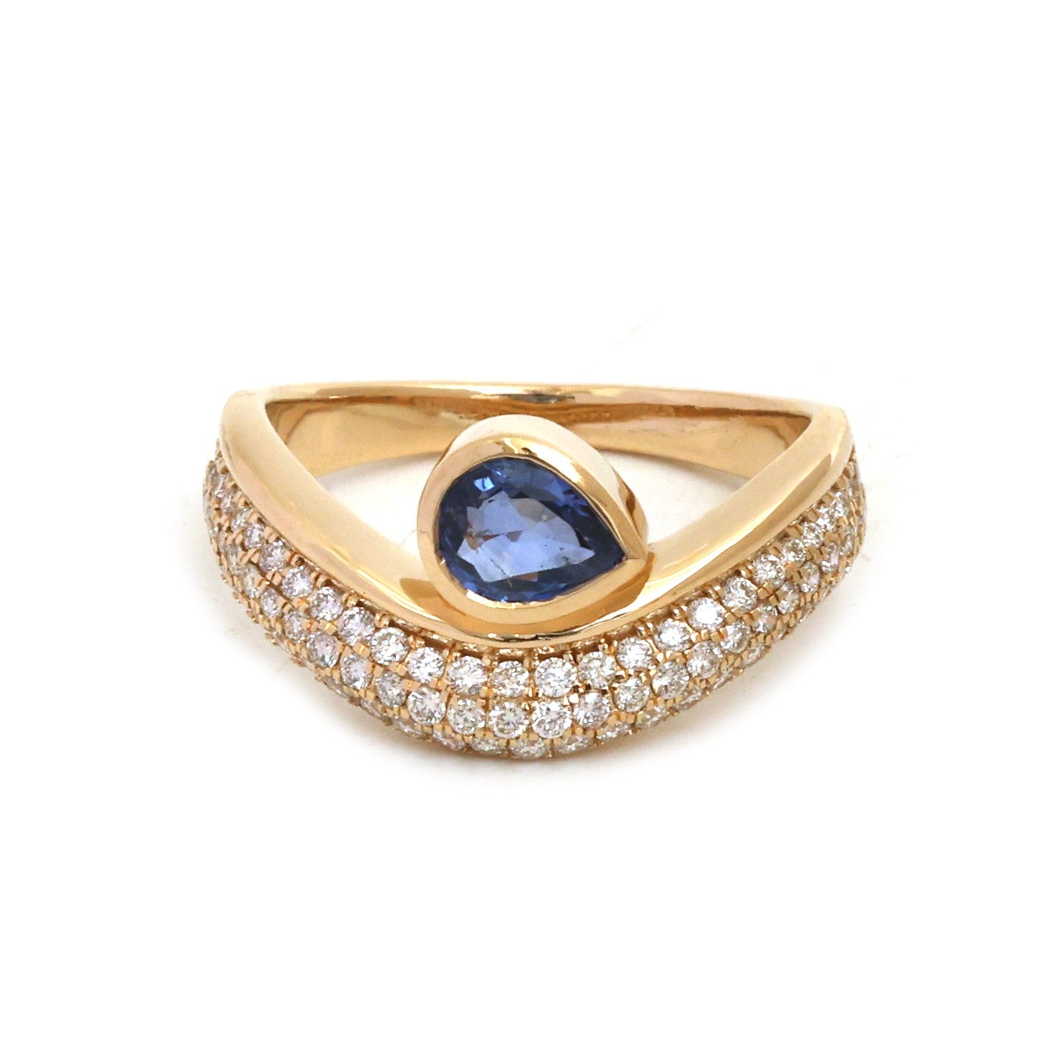 JPRG-5573/13219 Blue Sapphire Diamond Ring | 18K