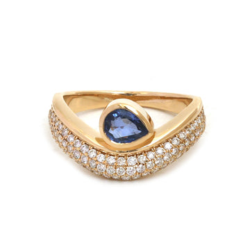 JPRG-5573/13219 Blue Sapphire Diamond Ring | 18K