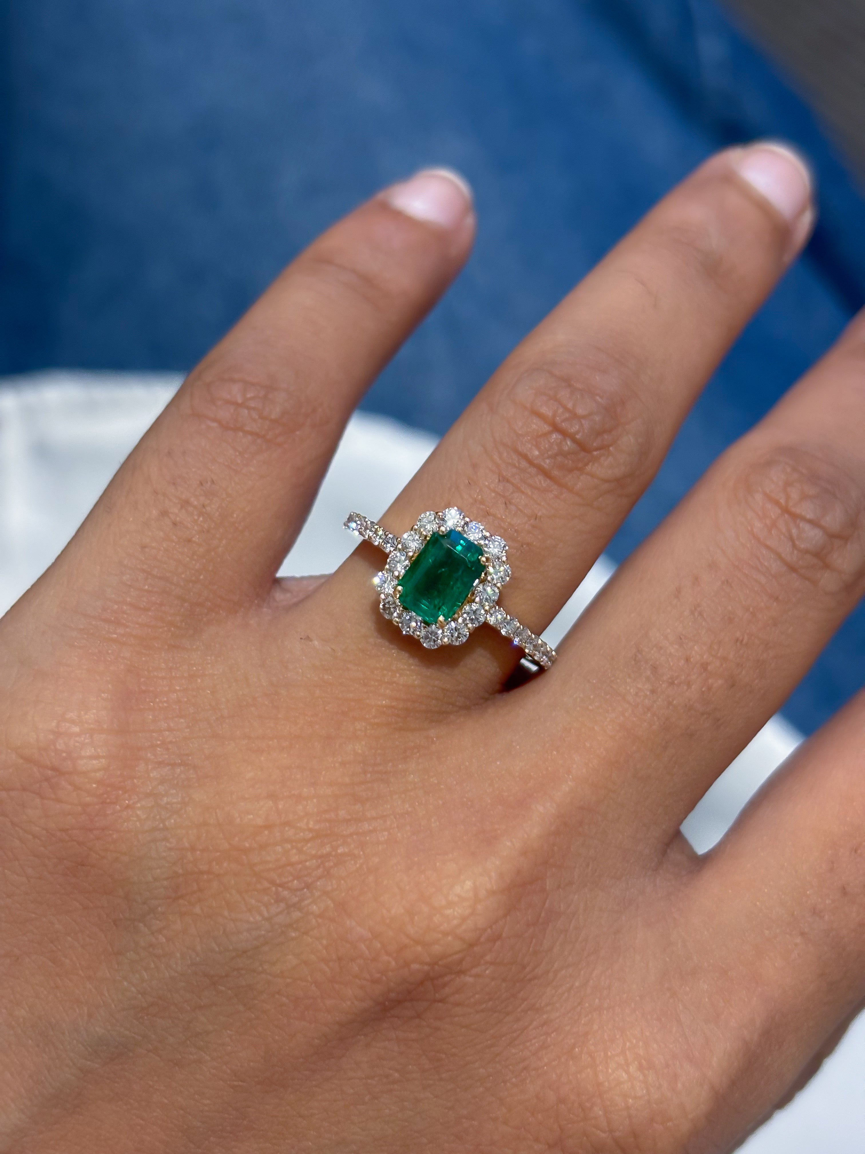 JPRG-5587/13248 Diamond Emerald Ring | 18K
