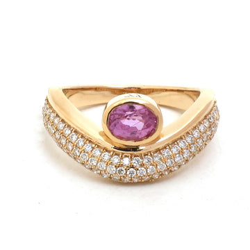 JPRG-5588/13265 Pink Sapphire Diamond Ring | 18K