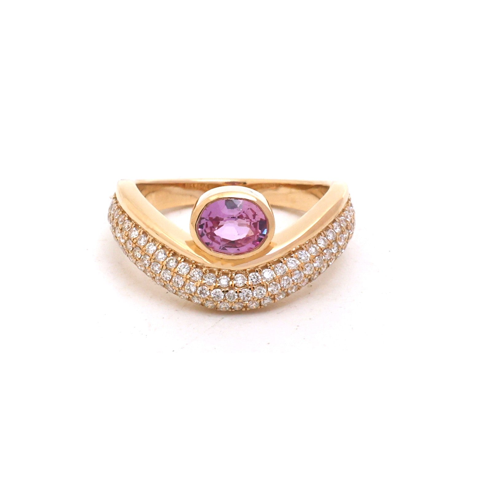 JPRG-5589/13266 Pink Sapphire Diamond Ring | 18K