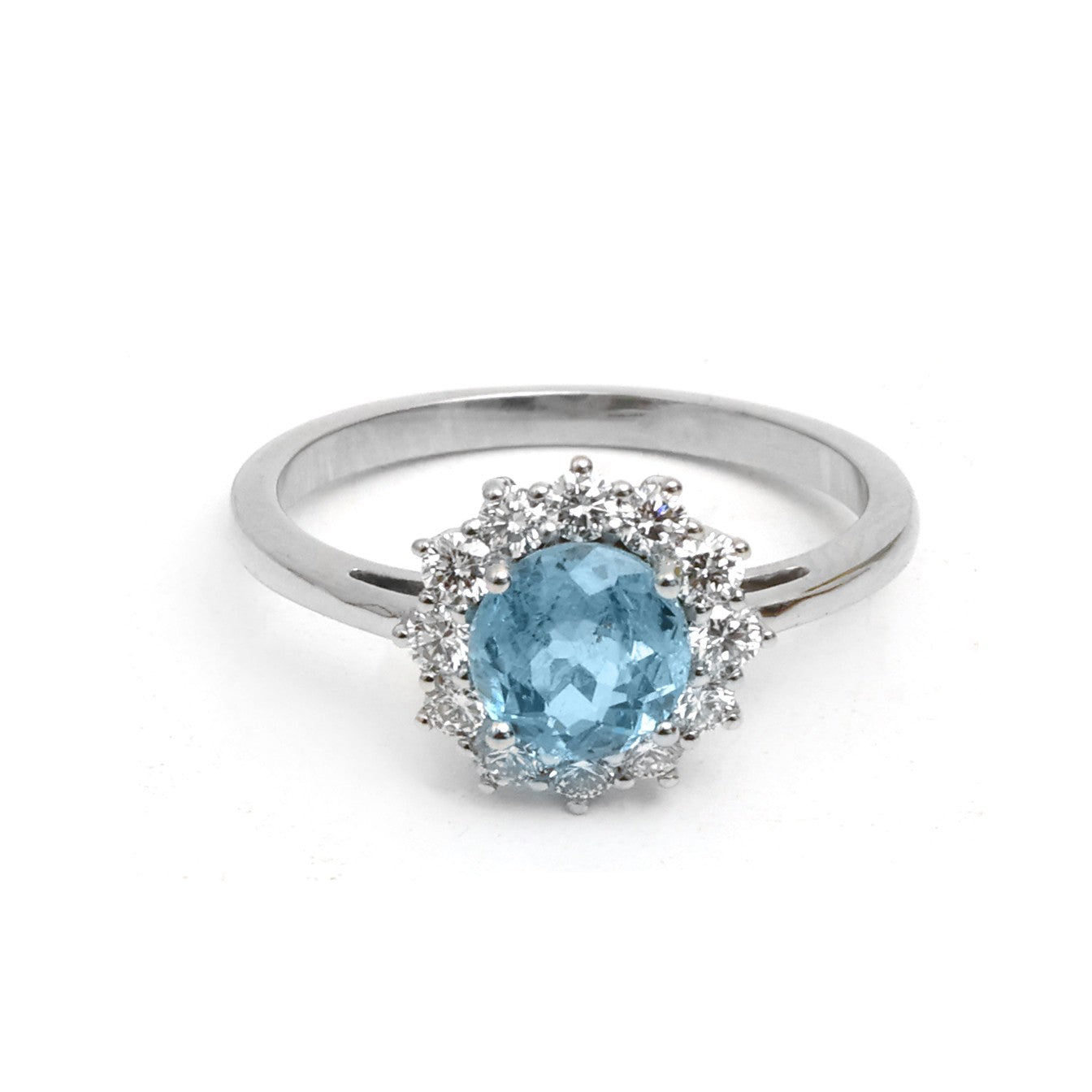 JPRG-5597/13279 Diamond Aquamarine Ring | 14K