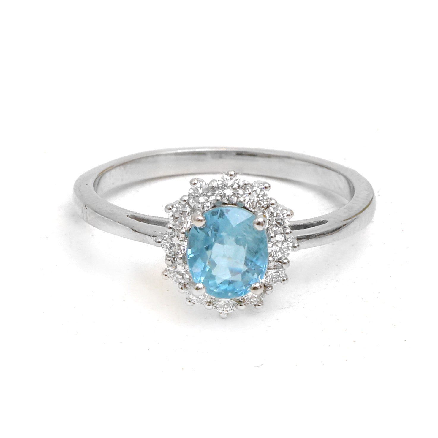 JPRG-5599/13281 Diamond Aquamarine Ring | 14K