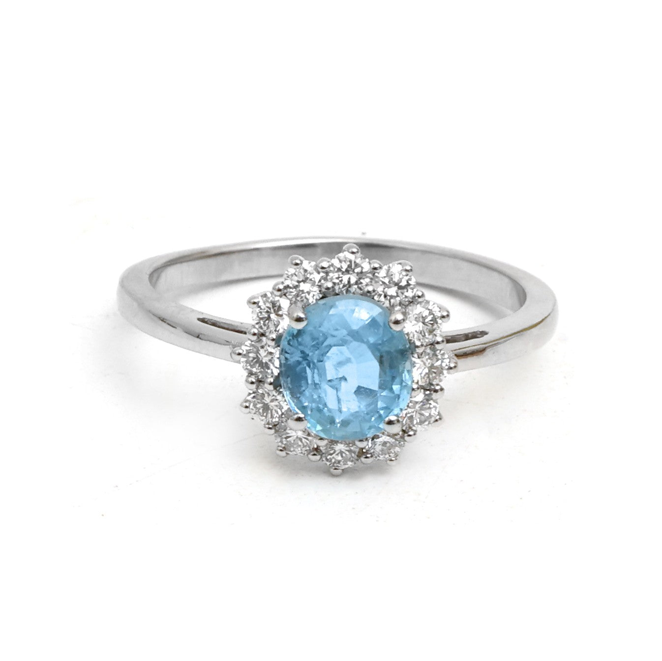 JPRG-5600/13282 Diamond Aquamarine Ring | 14K