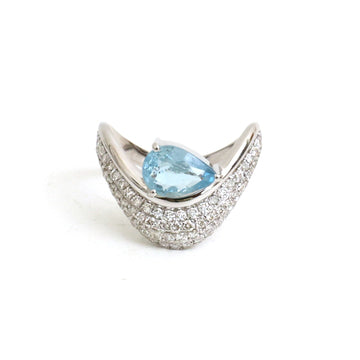 JPRG-5601/13295 Aquamarine Diamond Ring | 14K