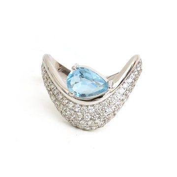 JPRG-5603/13297 Aquamarine Diamond Ring | 14K