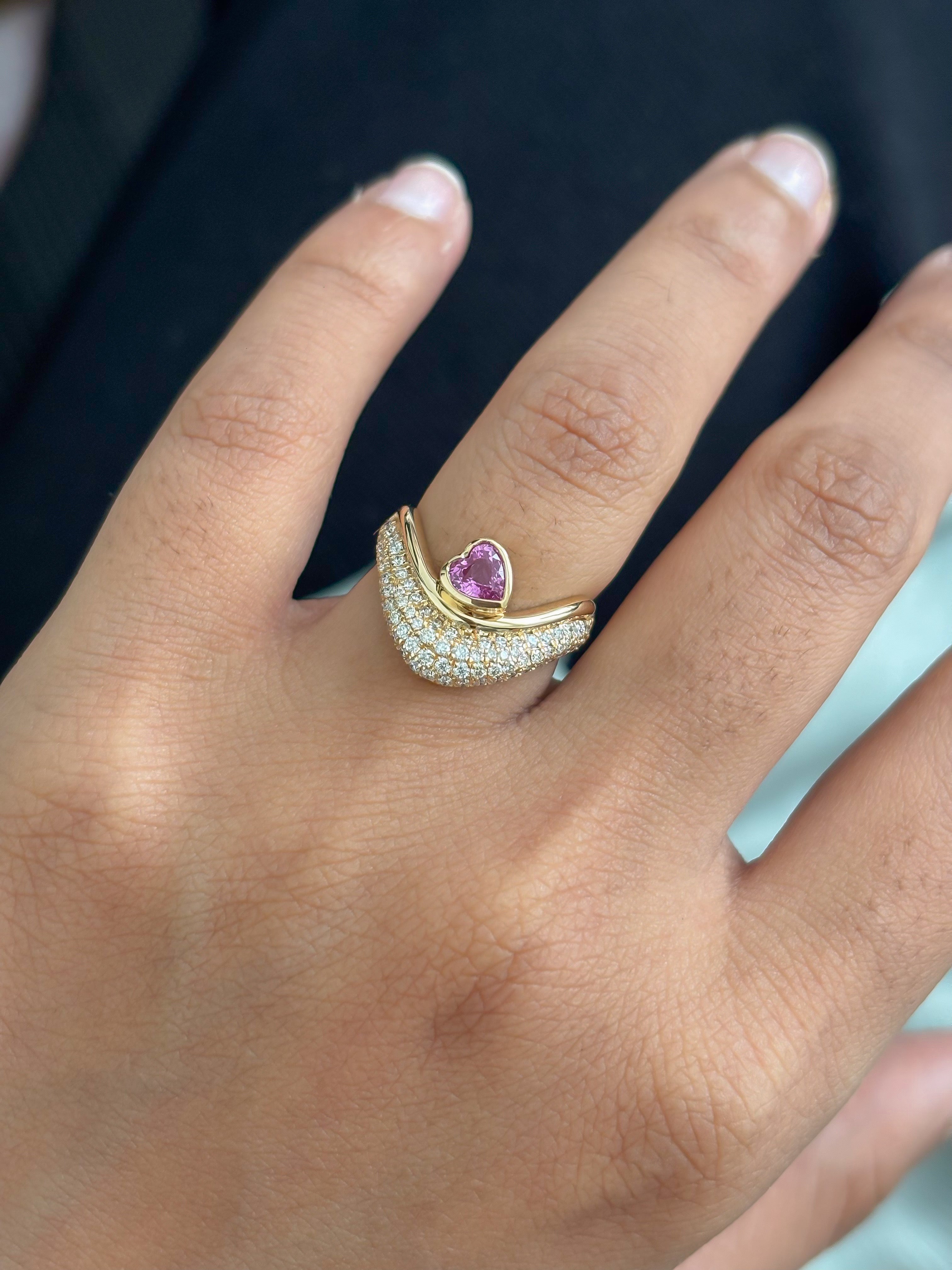 JPRG-5629/13328 Pink Sapphire Diamond Ring | 18K