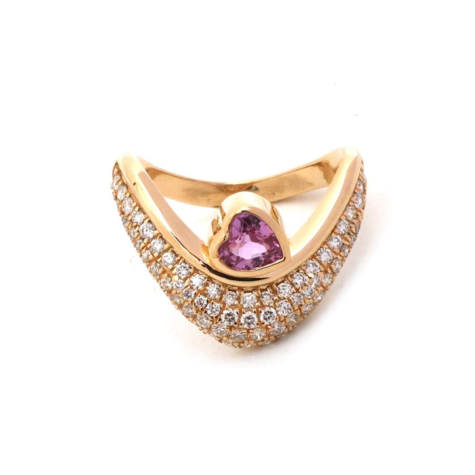 JPRG-5629/13328 Pink Sapphire Diamond Ring | 18K