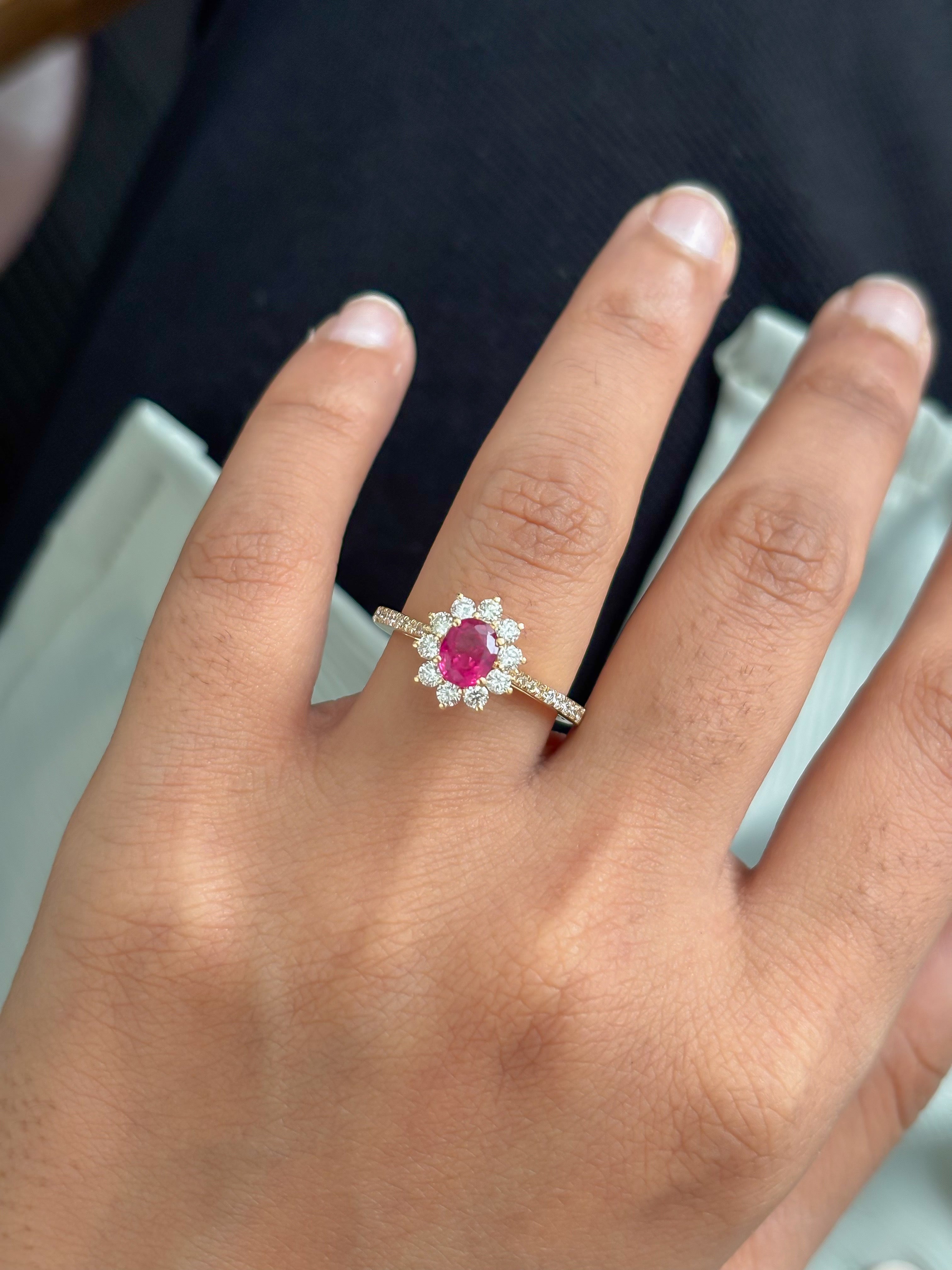 JPRG-5631/13330 Ruby Diamond Ring | 18K