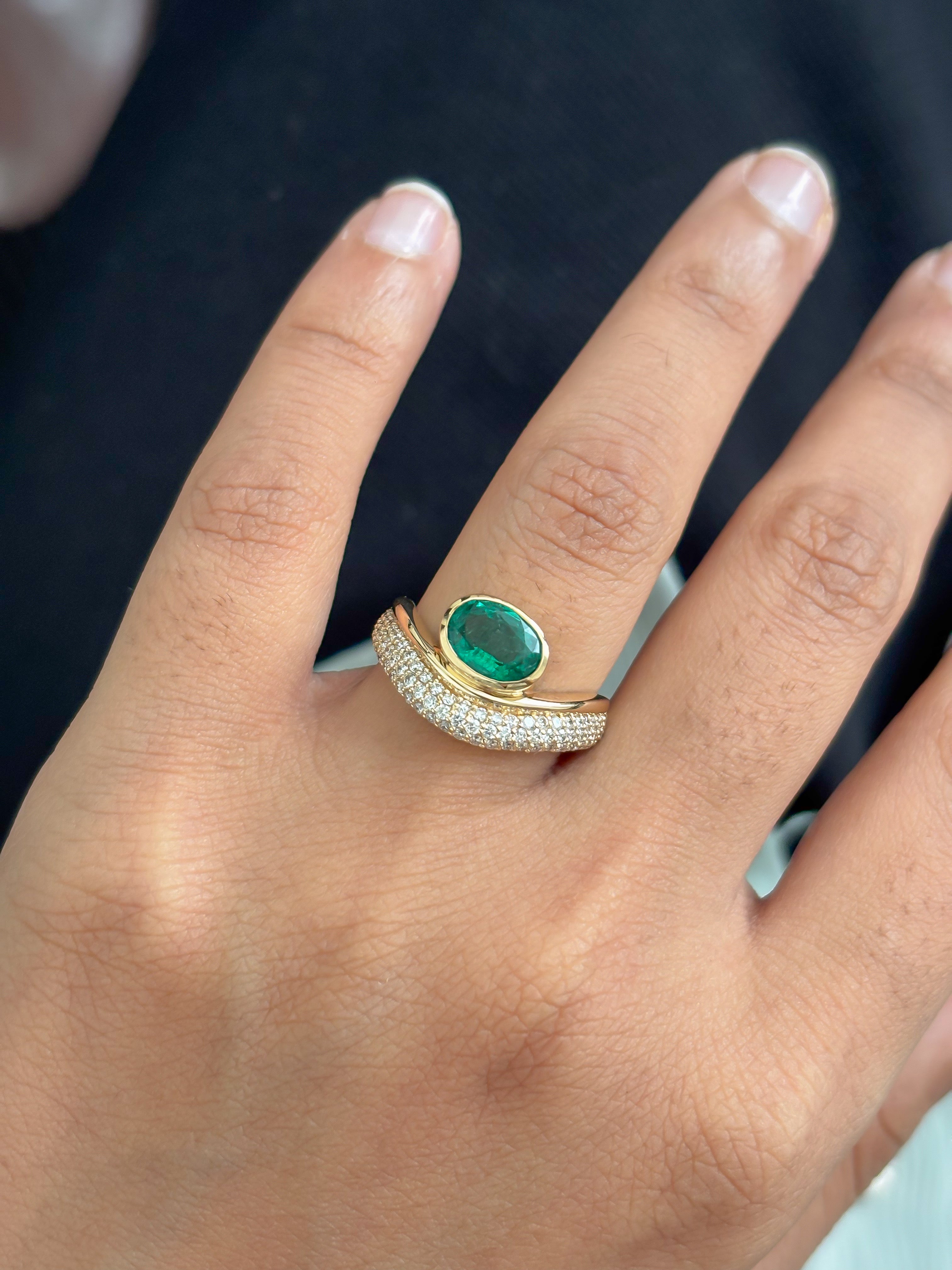 JPRG-5643/13342 Emerald Diamond Ring | 18K