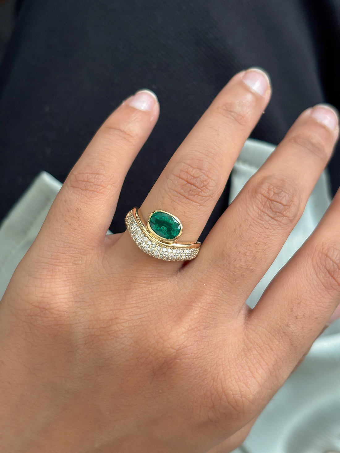 JPRG-5644/13343 Emerald Diamond Ring | 18K