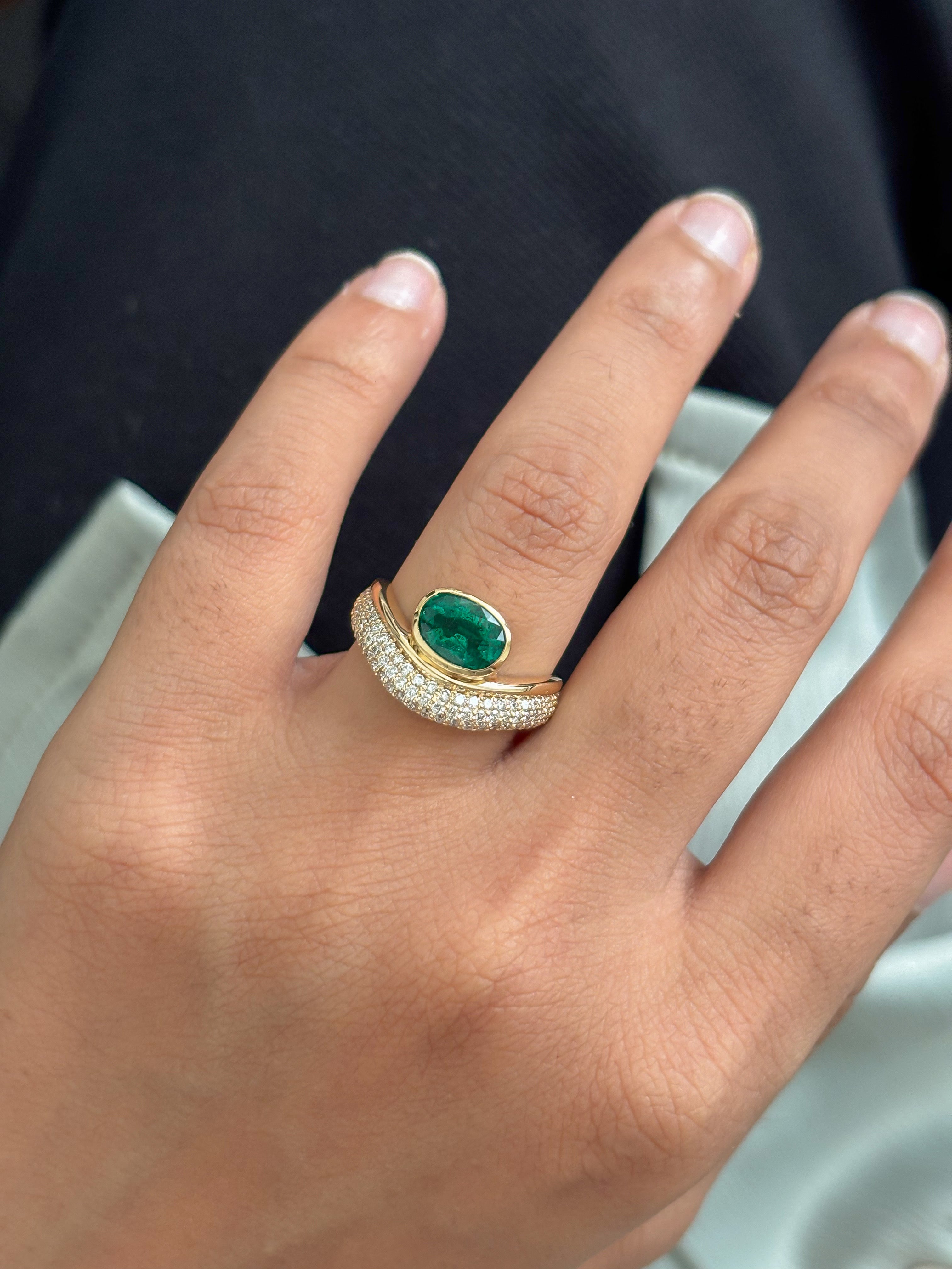 JPRG-5644/13343 Emerald Diamond Ring | 18K