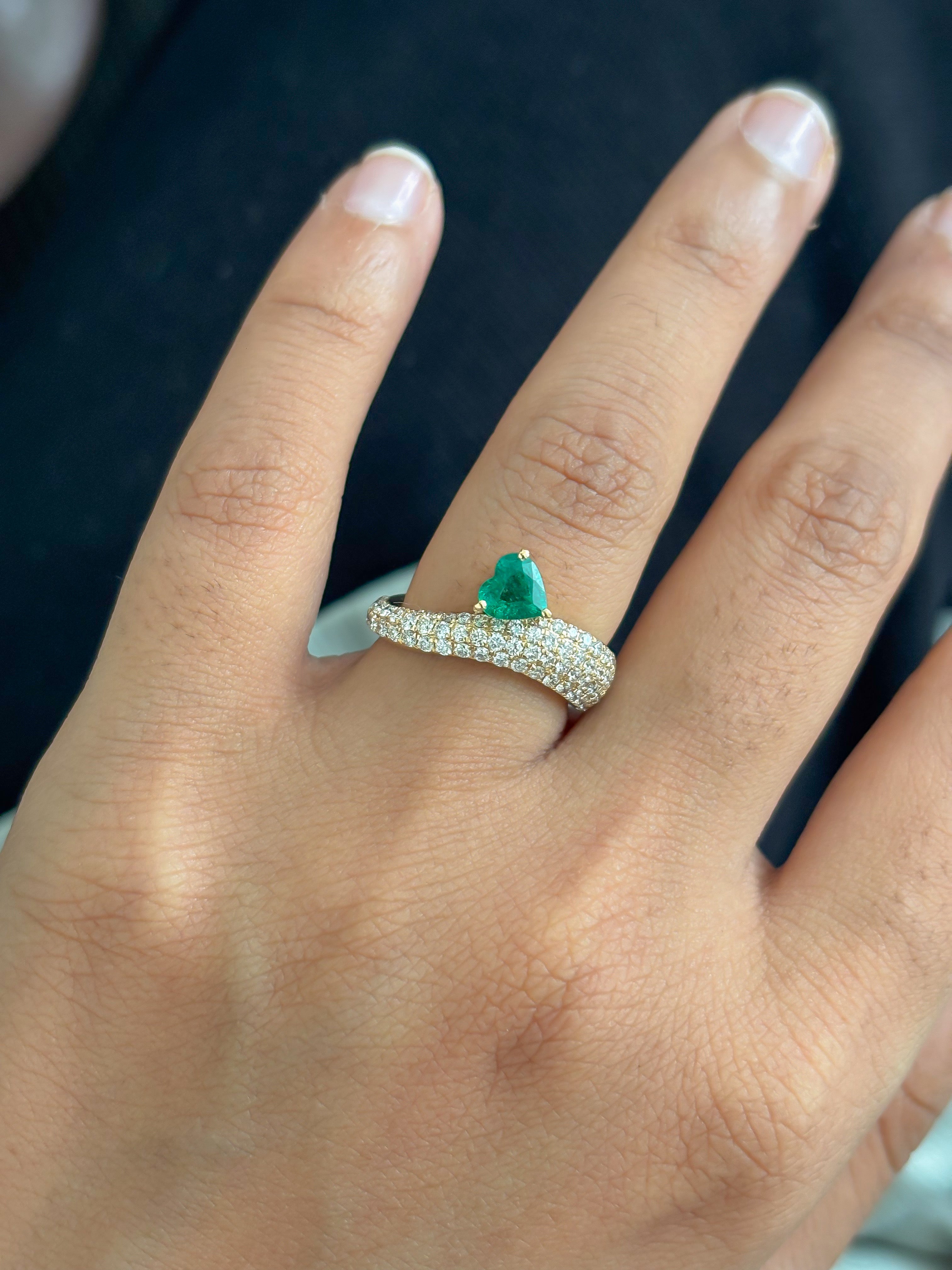 JPRG-5646/13345 Emerald Diamond Ring | 18K