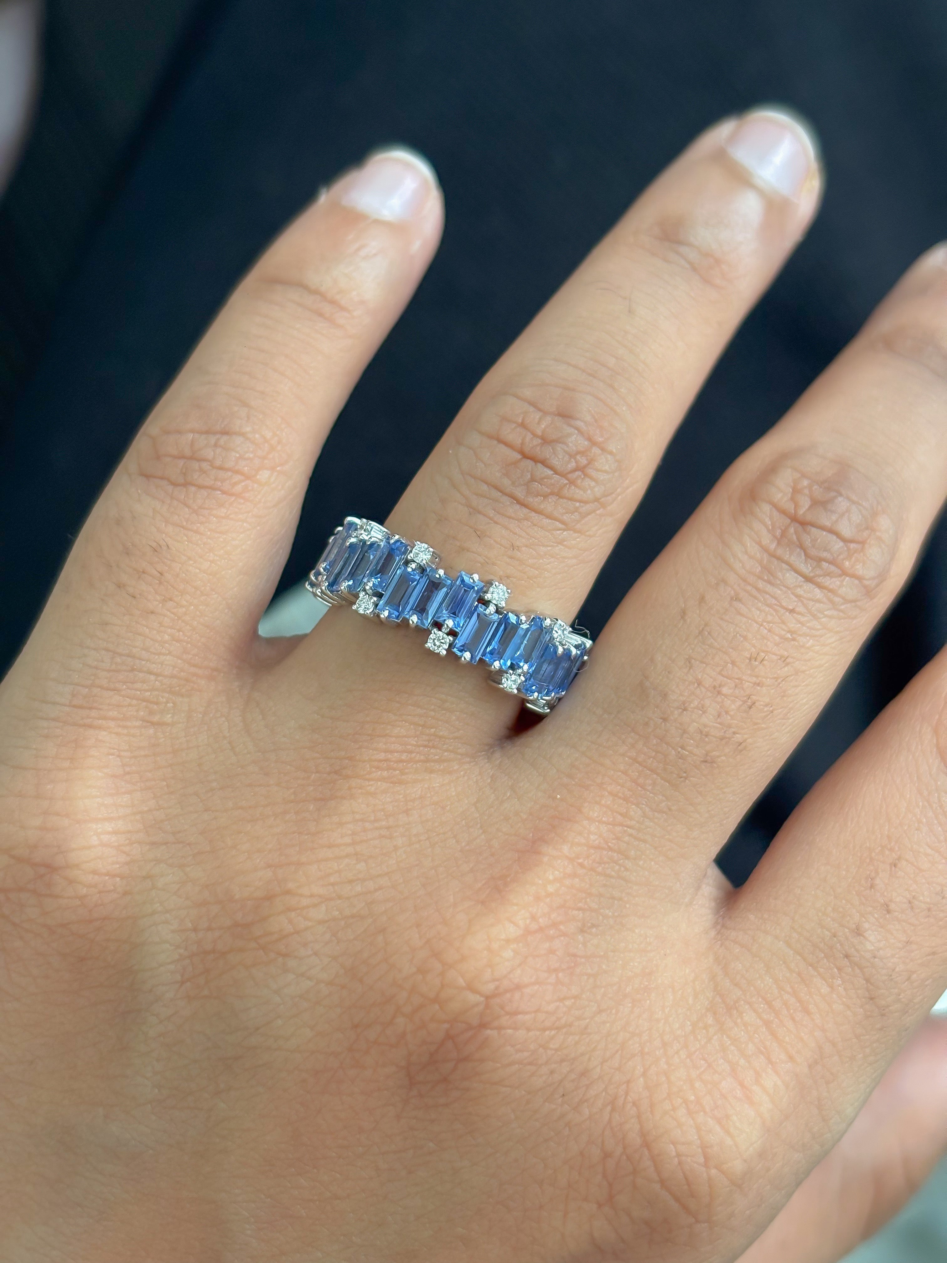 JPRG-5648/13347 Blue Sapphire Diamond Ring | 18K