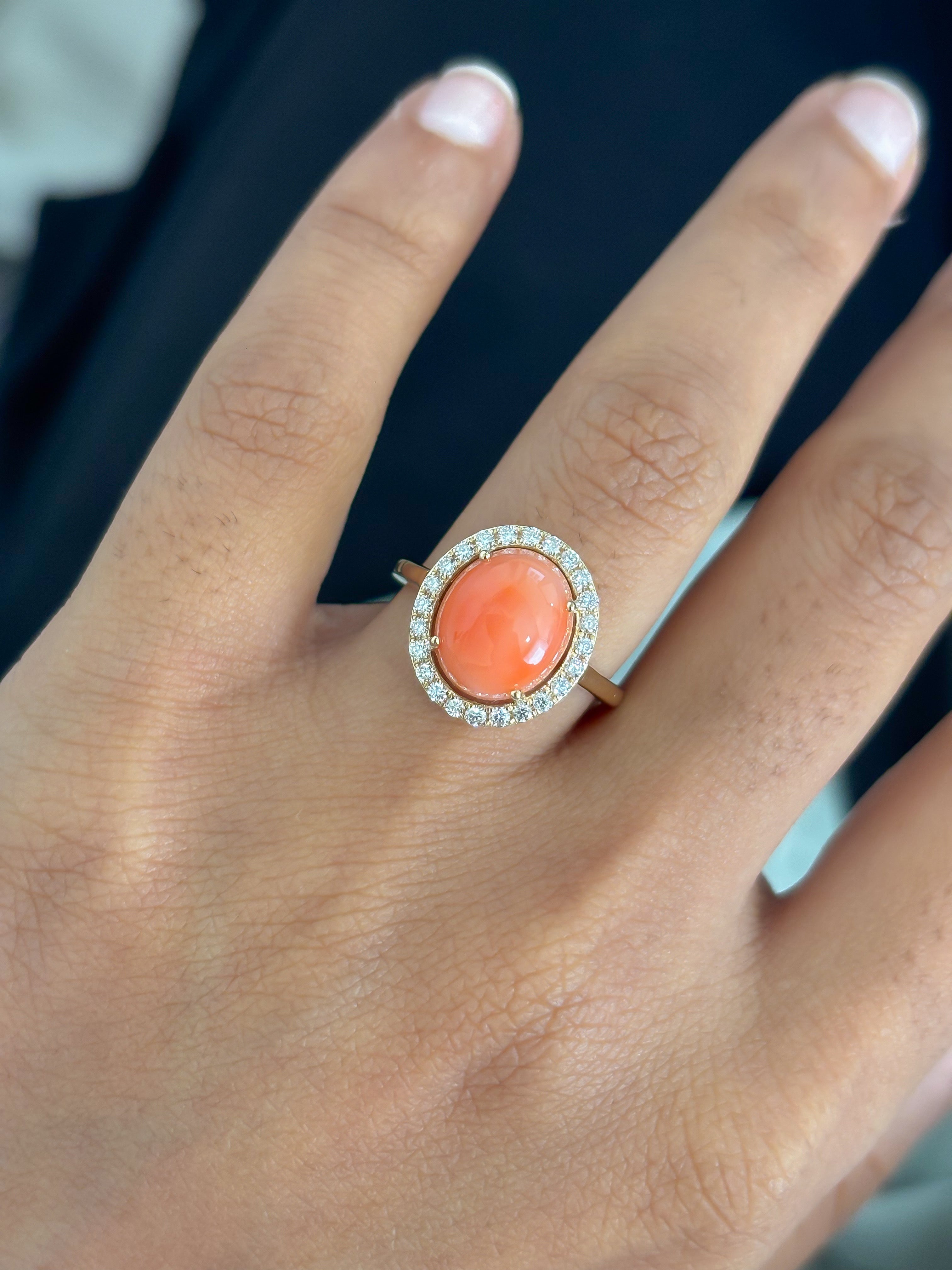 JPRG-5657/13377 Diamond Coral Ring | 14K